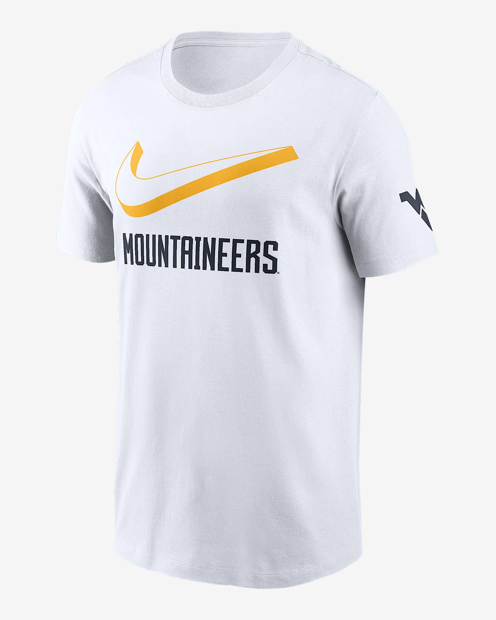 West Virginia Primetime Campus 2-Hit Swoosh Men's Nike College T-Shirt - White
