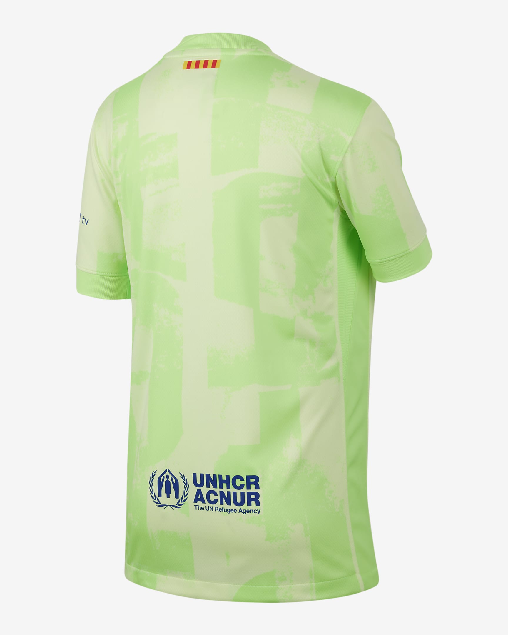 FC Barcelona 2024/25 Stadium Third Nike Replika-Fußballtrikot mit Dri-FIT-Technologie (ältere Kinder) - Barely Volt/Barely Volt/Lime Blast/Old Royal