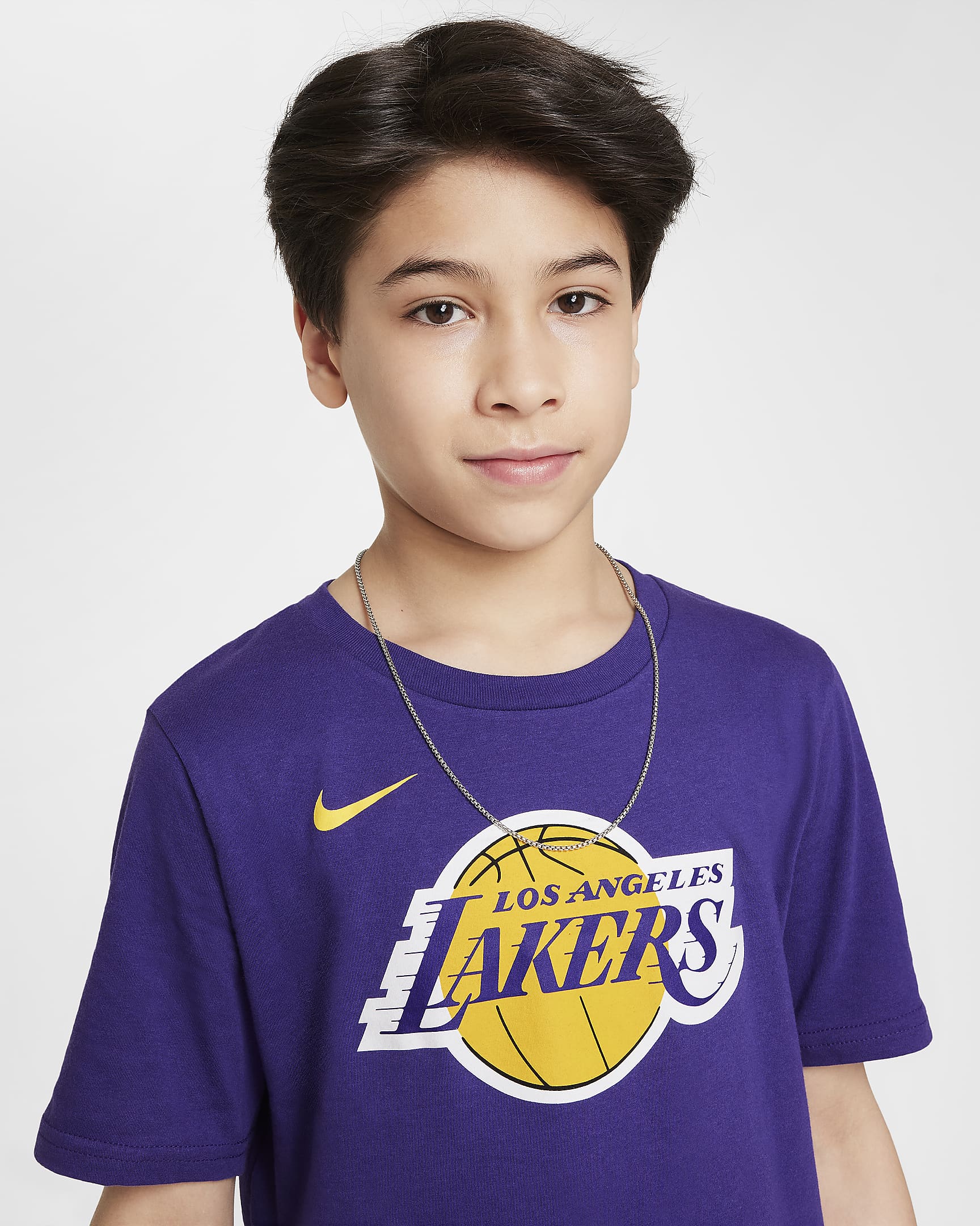 Los Angeles Lakers Essential Older Kids' (Boys') Nike NBA Logo T-Shirt - Court Purple