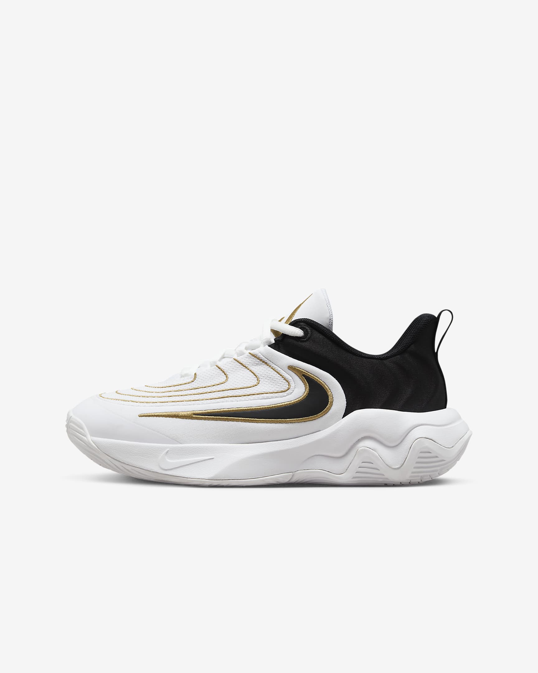 Tenis de básquetbol para niños grandes Giannis Immortality 4 - Blanco/Oro metalizado/Negro