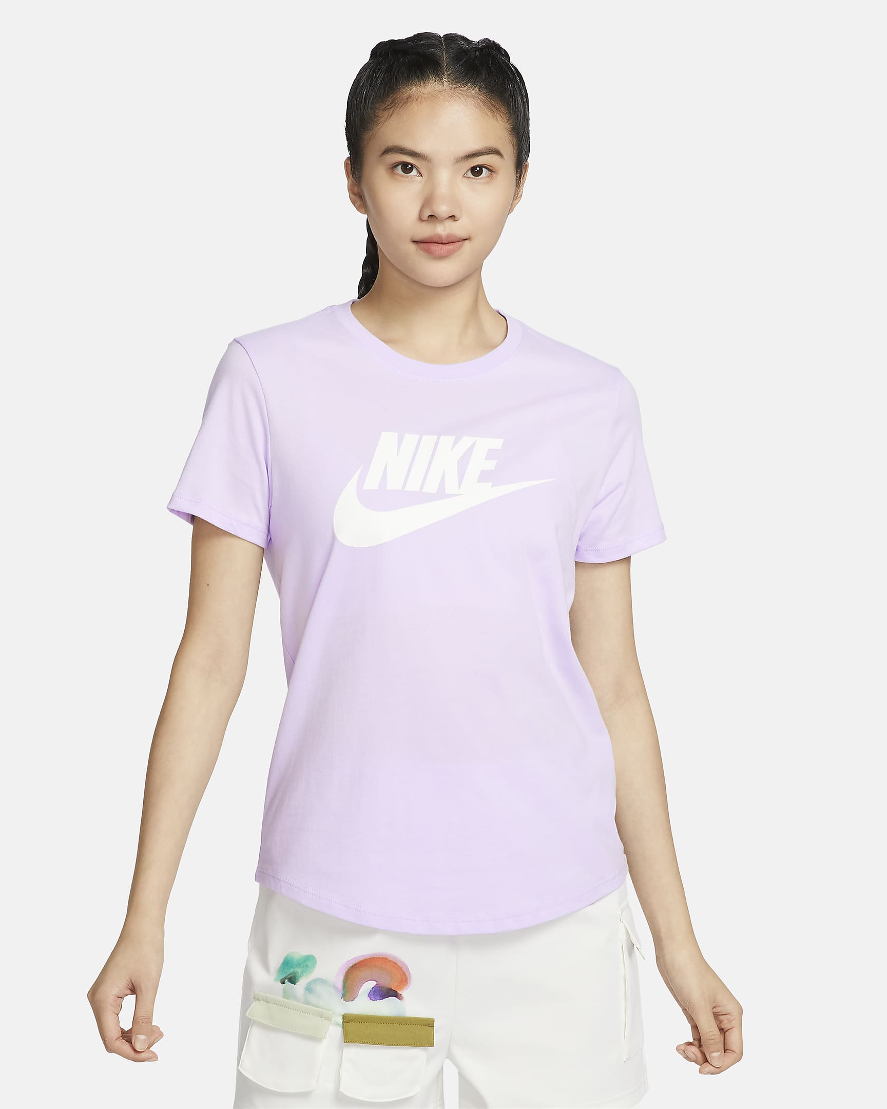 Nike Sportswear Essentials Women's Logo T-Shirt - Violet Mist/White