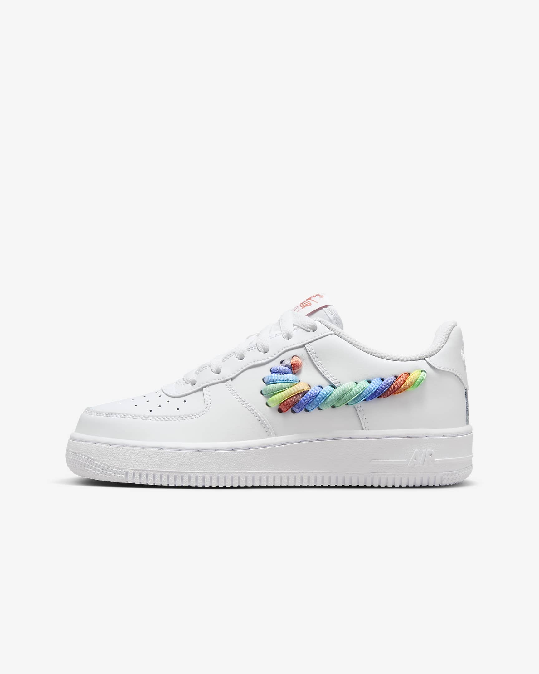 Nike Air Force 1 LV8 Older Kids' Shoes - White/Terra Blush/Vapour Green/Multi-Colour