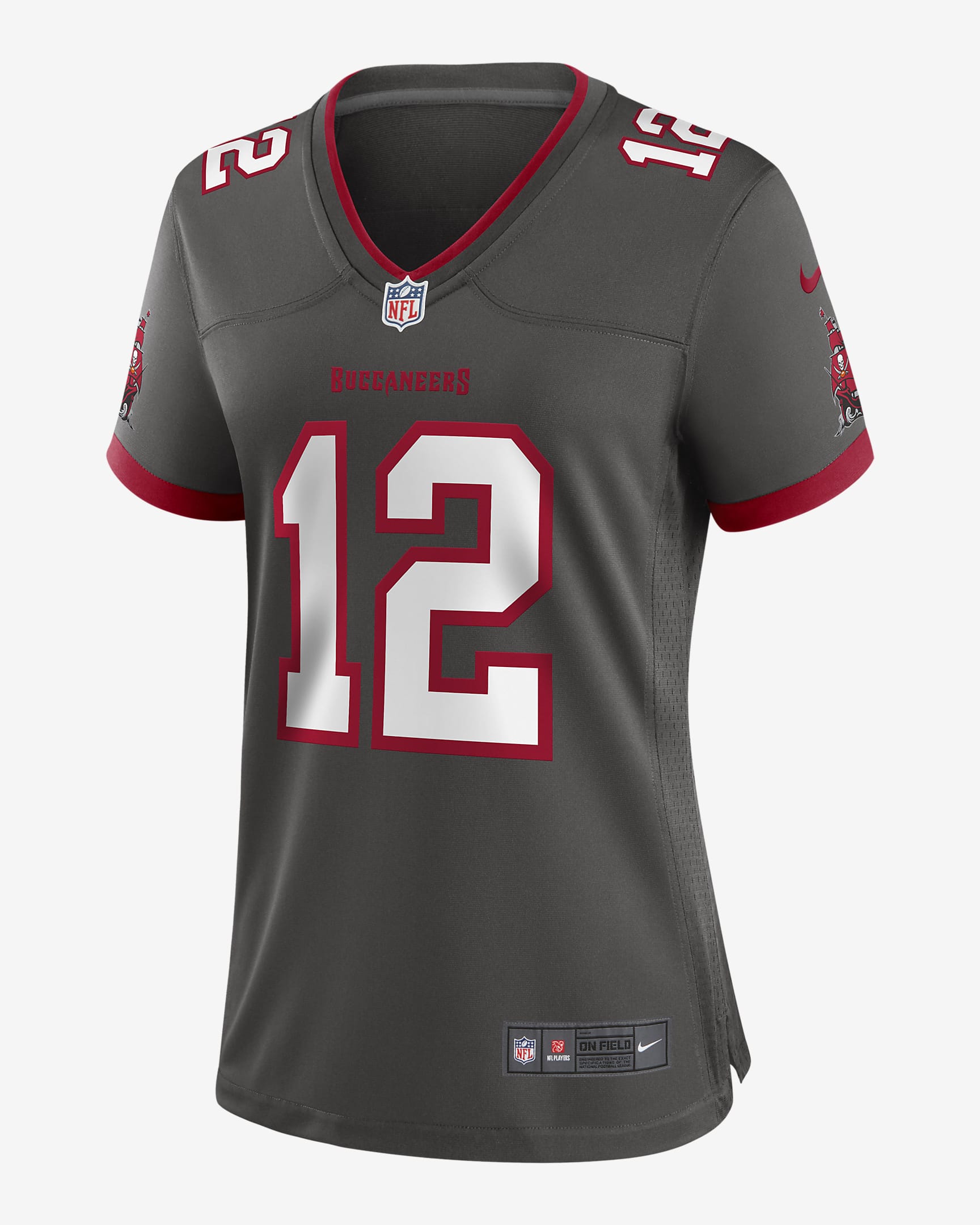 NFL Tampa Bay Buccaneers (Tom Brady) Women's Game Football Jersey - Pewter