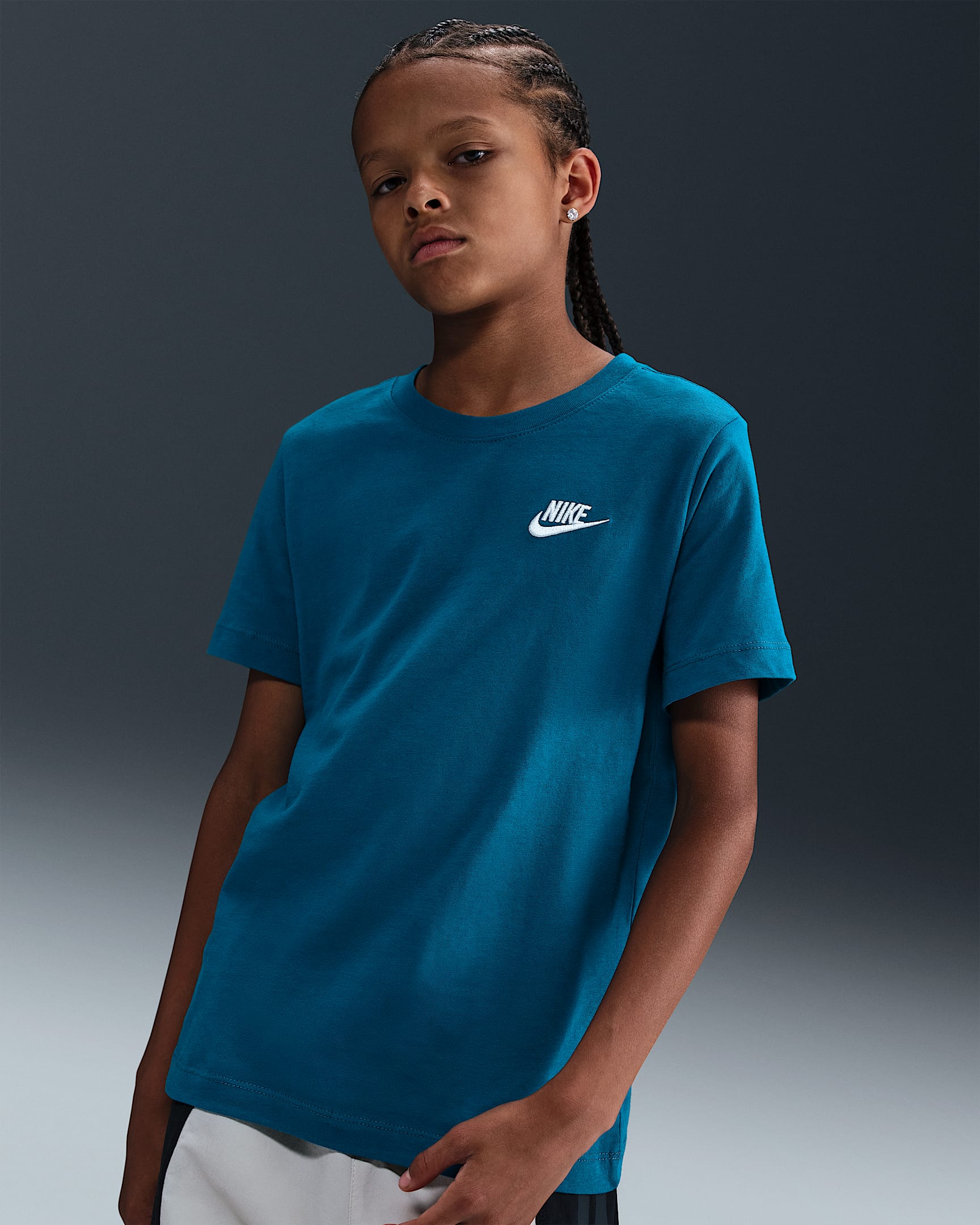 Playera para niños talla grande Nike Sportswear - Verde abismo