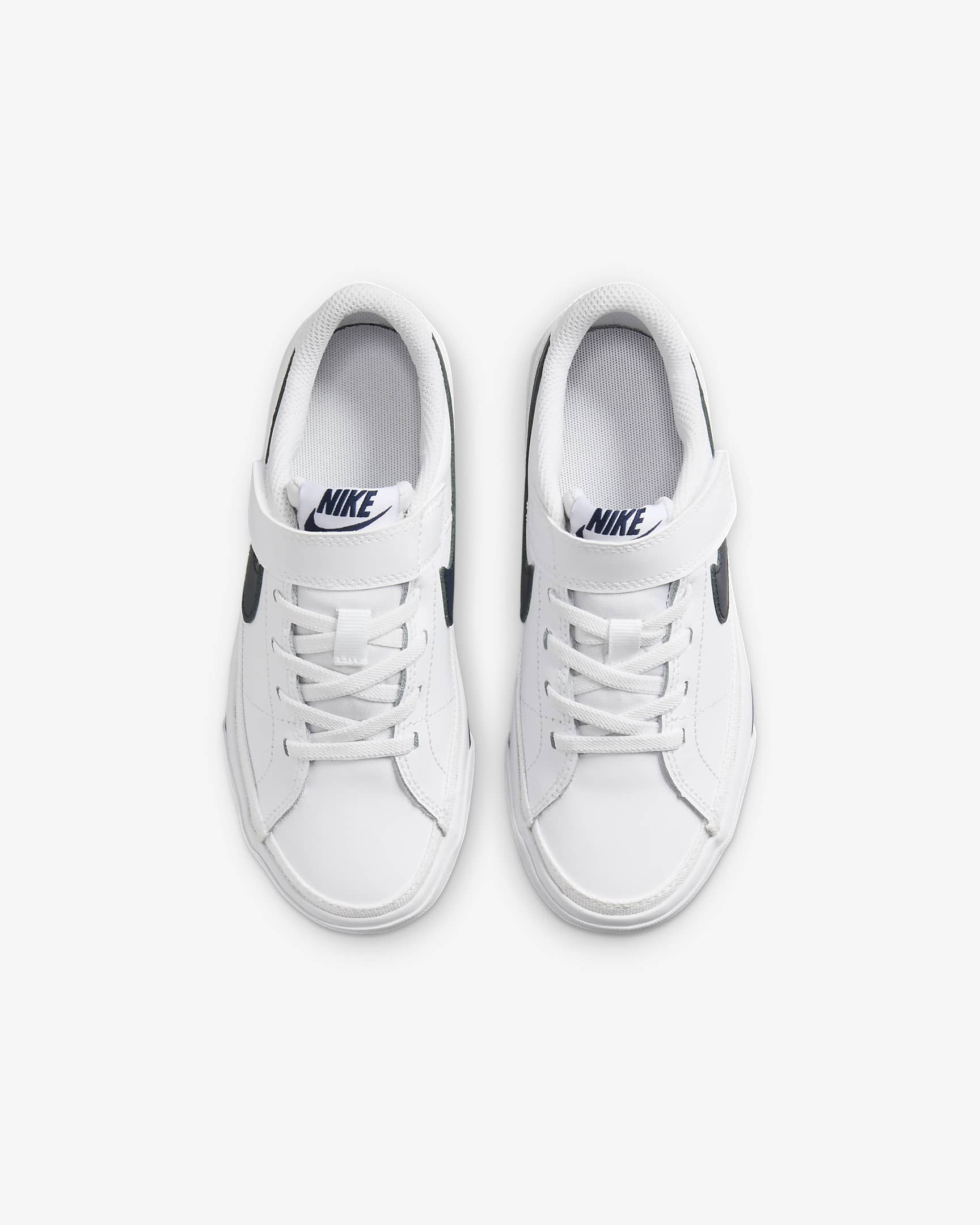 NikeCourt Legacy Younger Kids' Shoes - White/Midnight Navy