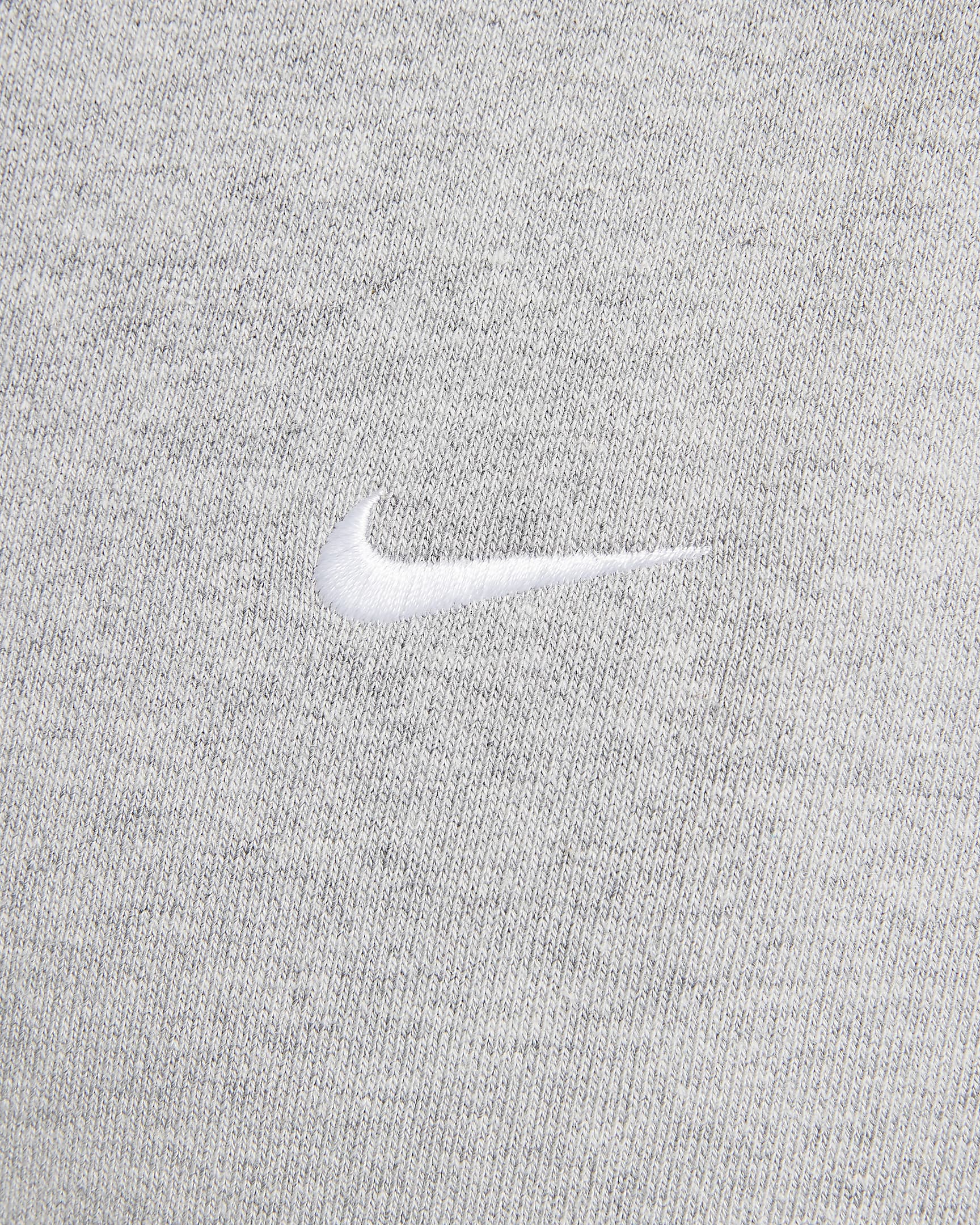 Nike Solo Swoosh Fleece-Rundhalsshirt für Herren - Dark Grey Heather/Weiß