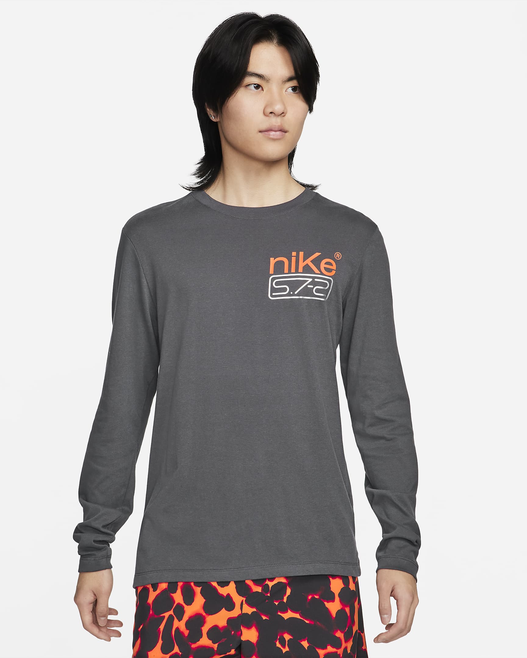 Nike Dri-FIT Men's Long-Sleeve Fitness T-Shirt - Anthracite