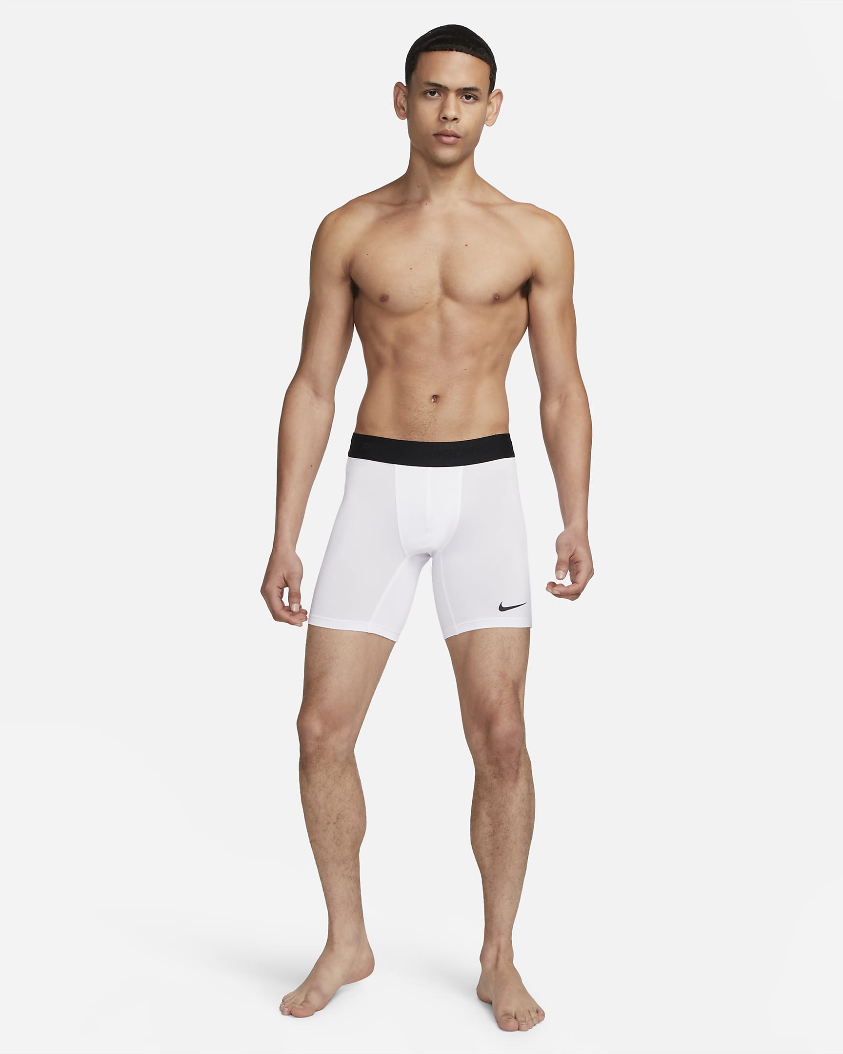 Nike Pro Dri-FIT fitnessshorts voor heren - Wit/Zwart