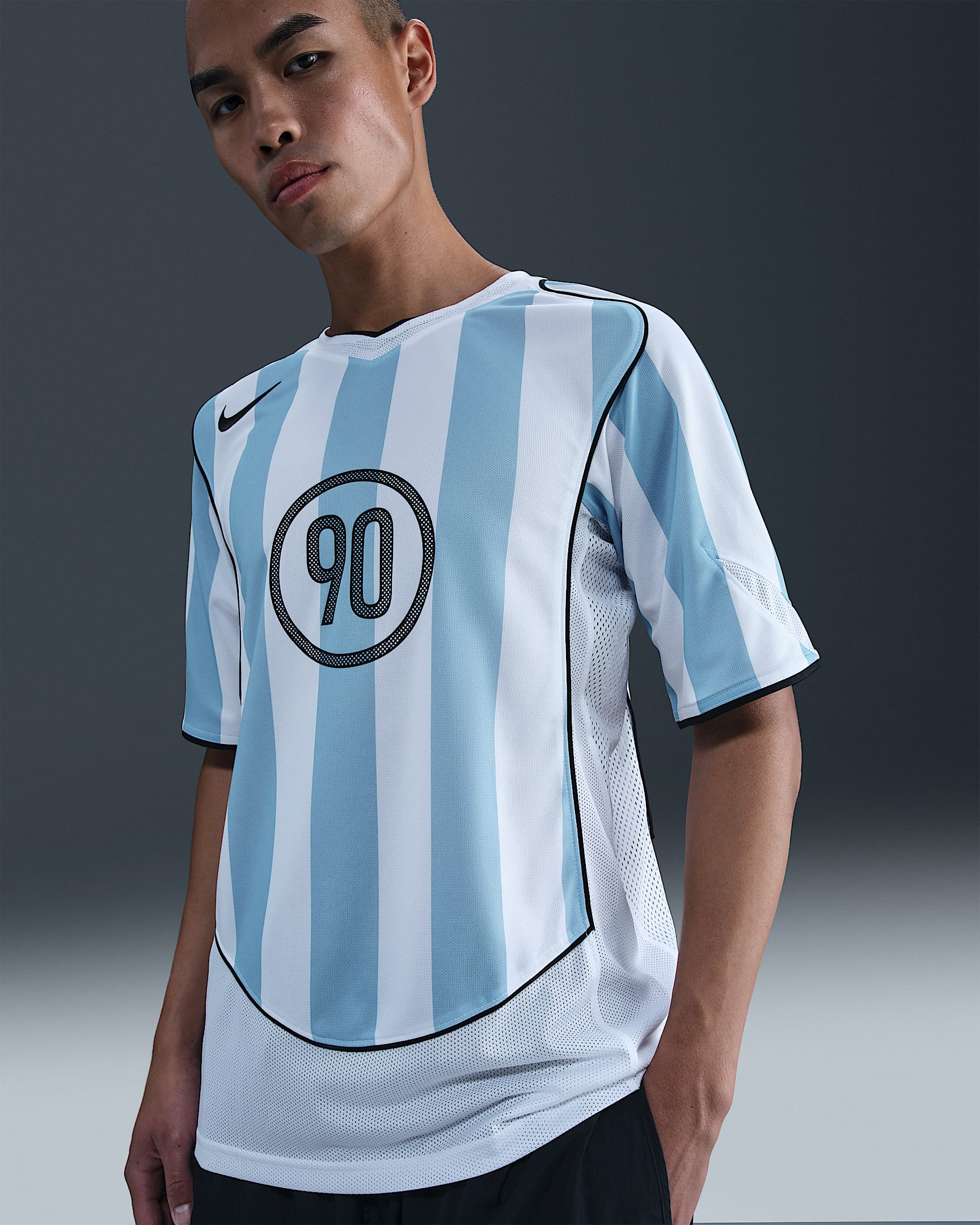 Nike Total 90 Men's Dri-FIT Football Shirt - Psychic Blue/White/Black/Black