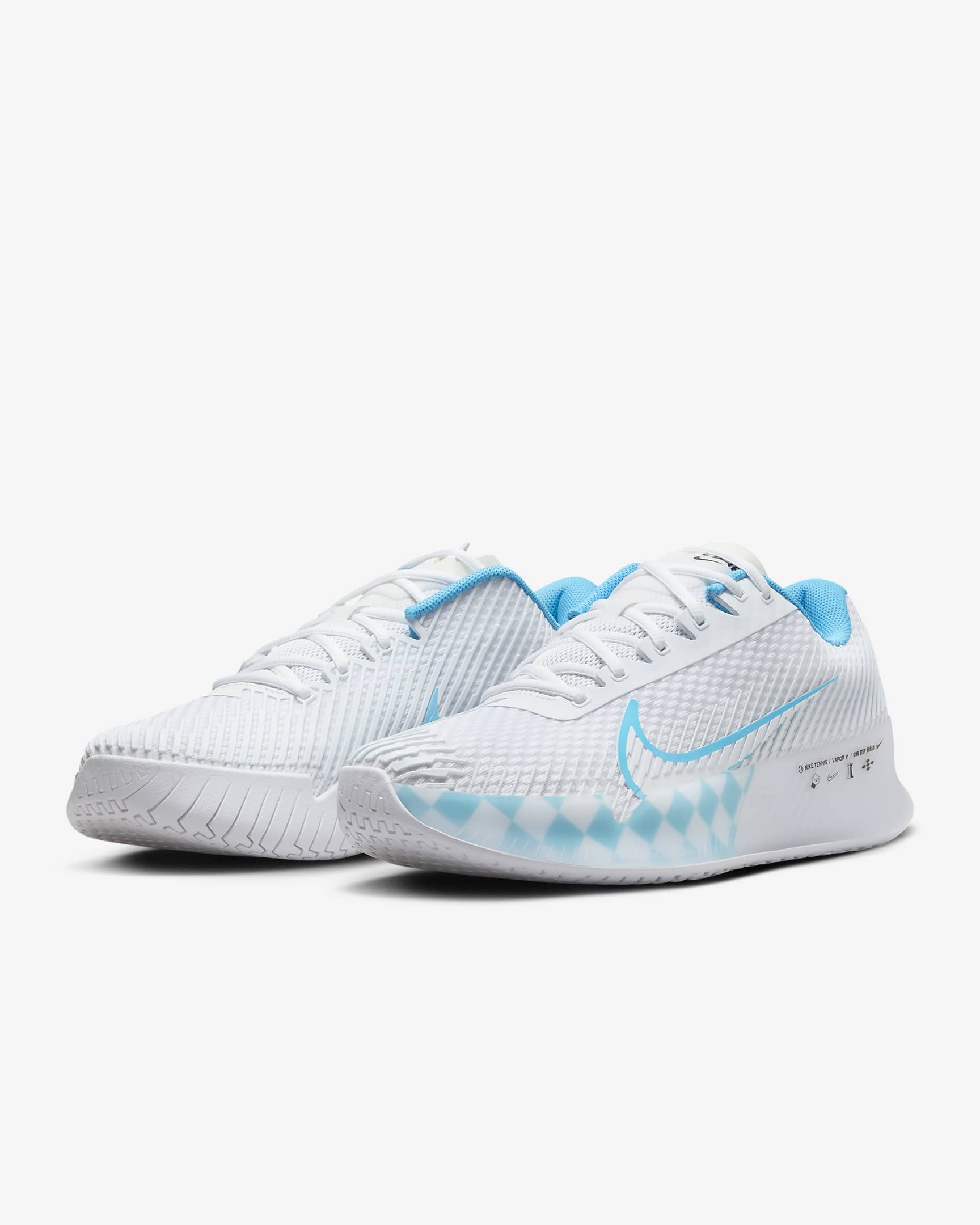 Tenis de tenis para cancha dura para hombre NikeCourt Vapor 11 PE - Blanco/Negro/Azul báltico