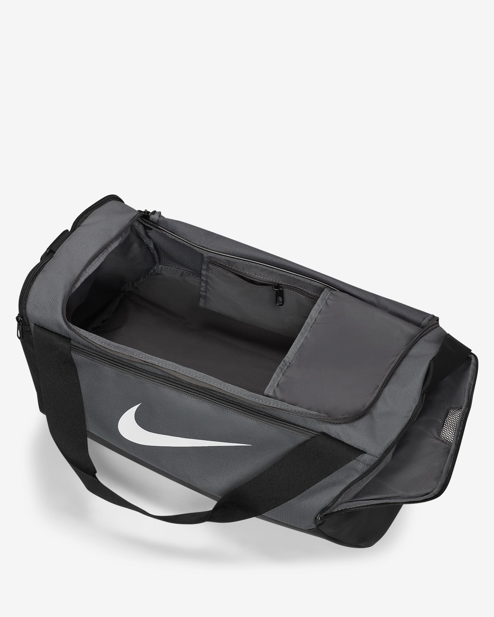 กระเป๋า Duffel เทรนนิ่ง Nike Brasilia 9.5 (ขนาดเล็ก, 41 ล.) - Iron Grey/ดำ/ขาว