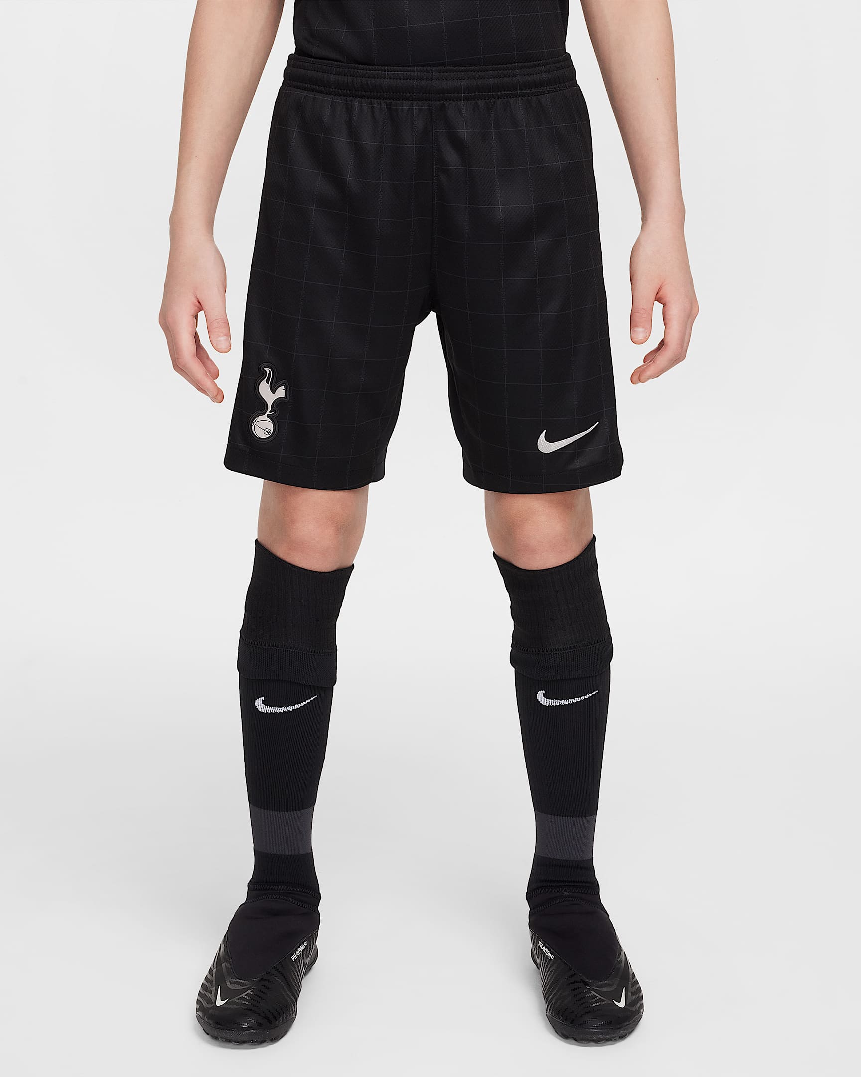 Tottenham Hotspur 2025/26 Stadium Away Nike Replika-Fußballshorts mit Dri-FIT-Technologie (ältere Kinder) - Schwarz/Light Iron Ore