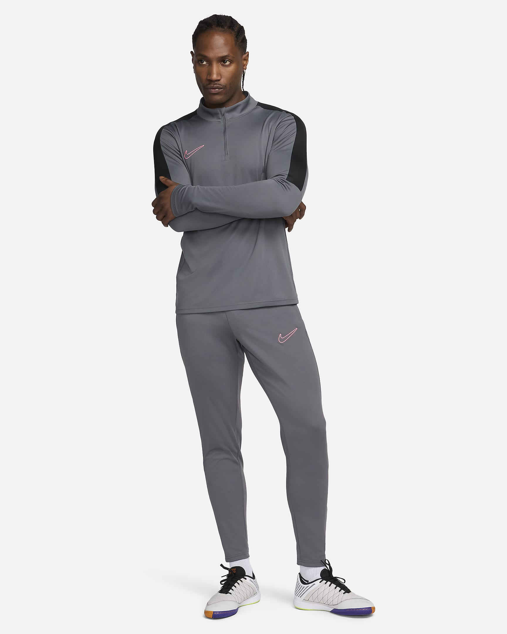 Pantalon de foot Nike Dri-FIT Academy pour homme - Iron Grey/Iron Grey/Iron Grey/Sunset Pulse