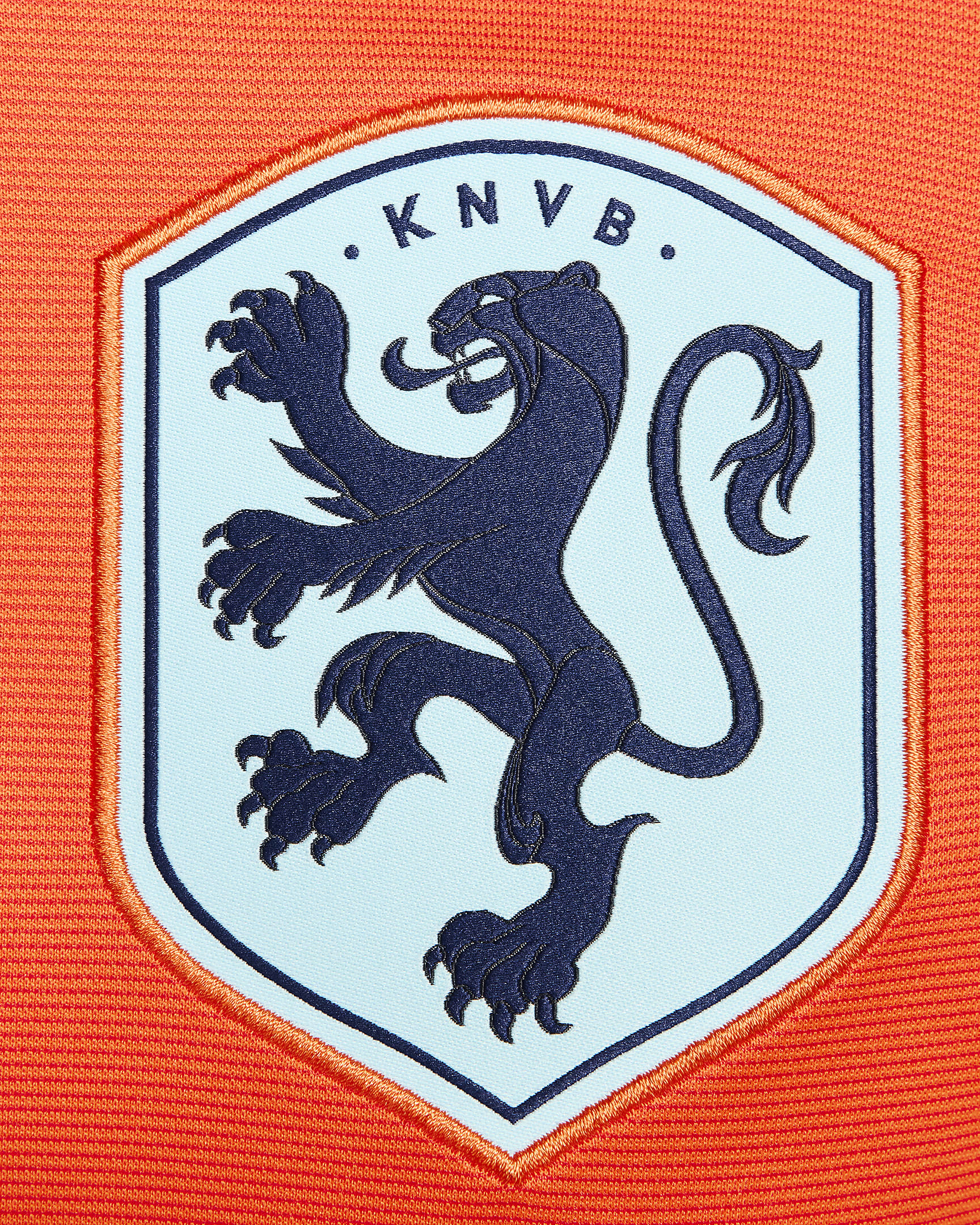 Fotbollströja Nederländerna (damer) 2024/25 Stadium (hemmaställ) Nike Dri-FIT Replica för män - Safety Orange/Blue Void/Copa/Blue Void