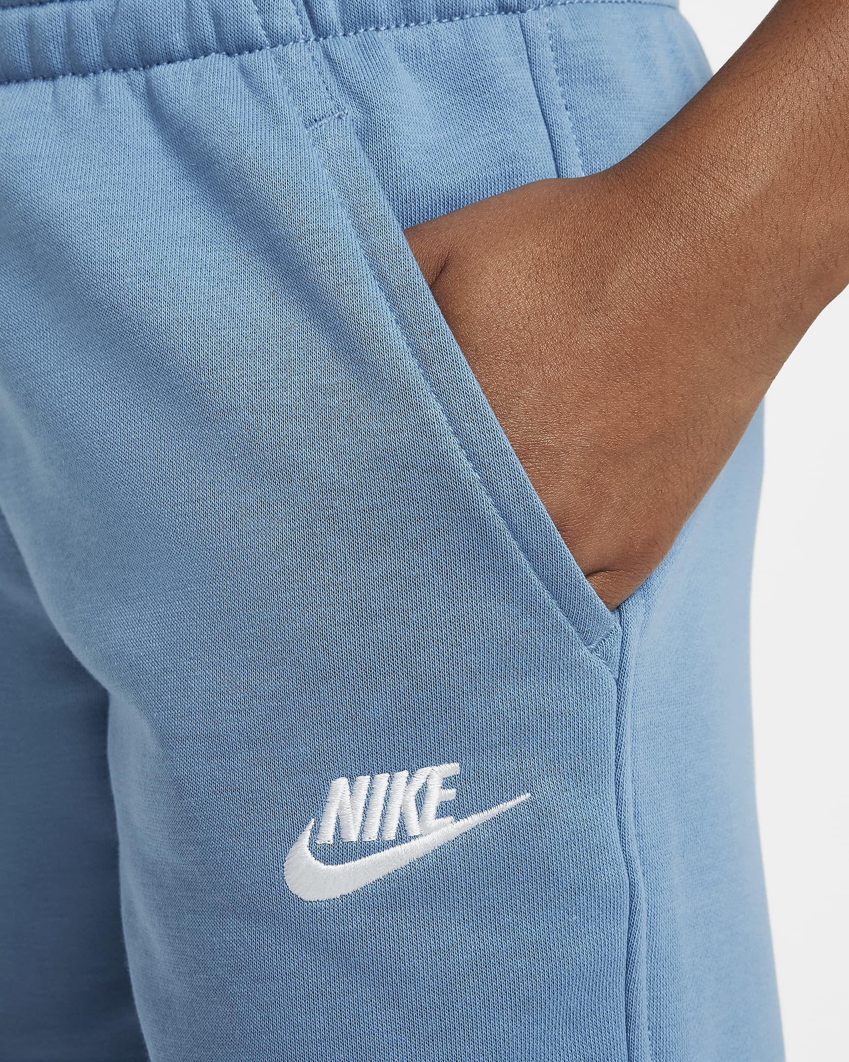 Nike Sportswear Club Fleece Big Kids' French Terry Shorts - Aegean Storm/White