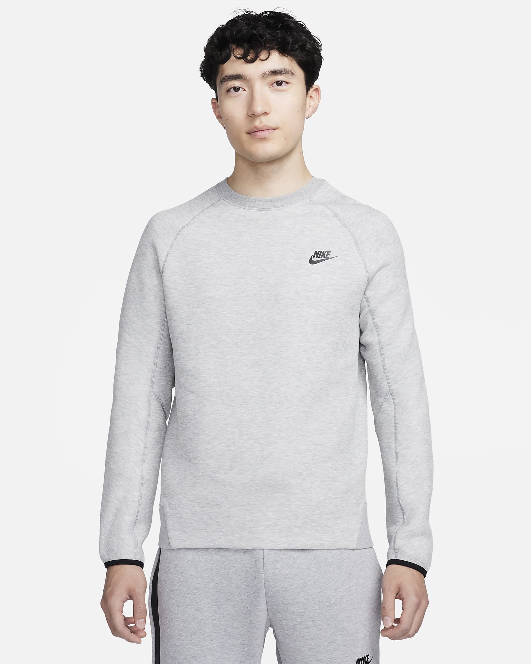 Nike Sportswear Tech Fleece Men's Crew - Dark Grey Heather/Black