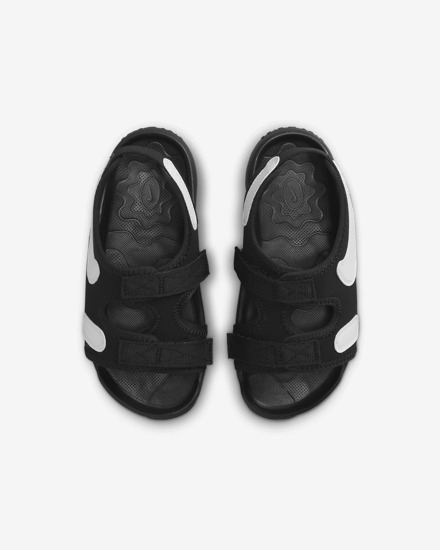 Nike Sunray Adjust 6 Younger Kids' Slides - Black/White