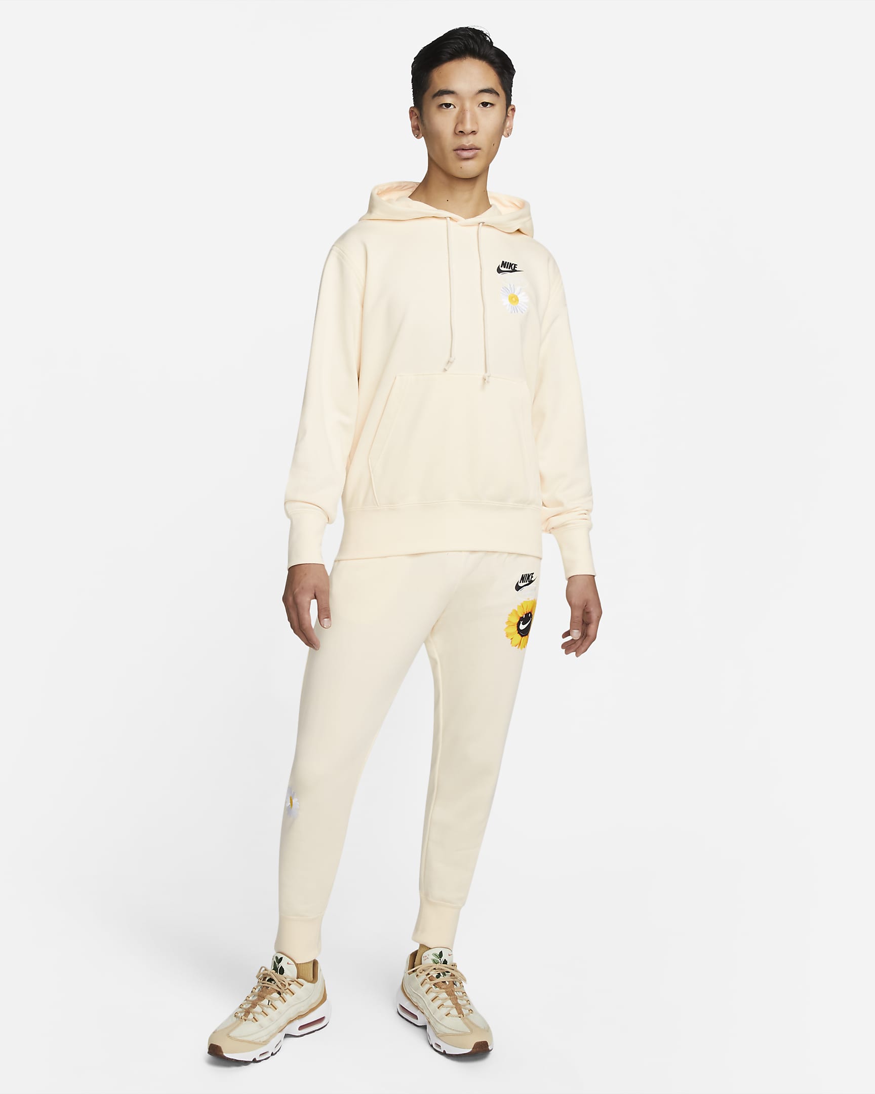 Nike Sportswear Men's French Terry Pullover Hoodie - Coconut Milk/Black