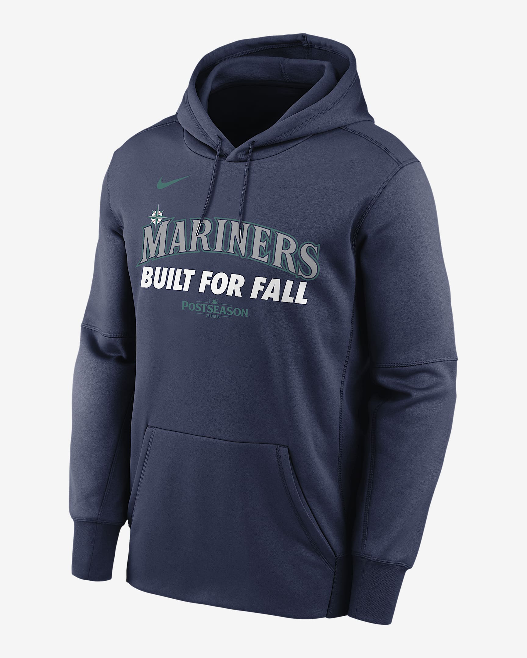 Seattle Mariners 2025 Postseason Authentic Collection Men’s Nike Therma MLB Pullover Hoodie - Navy