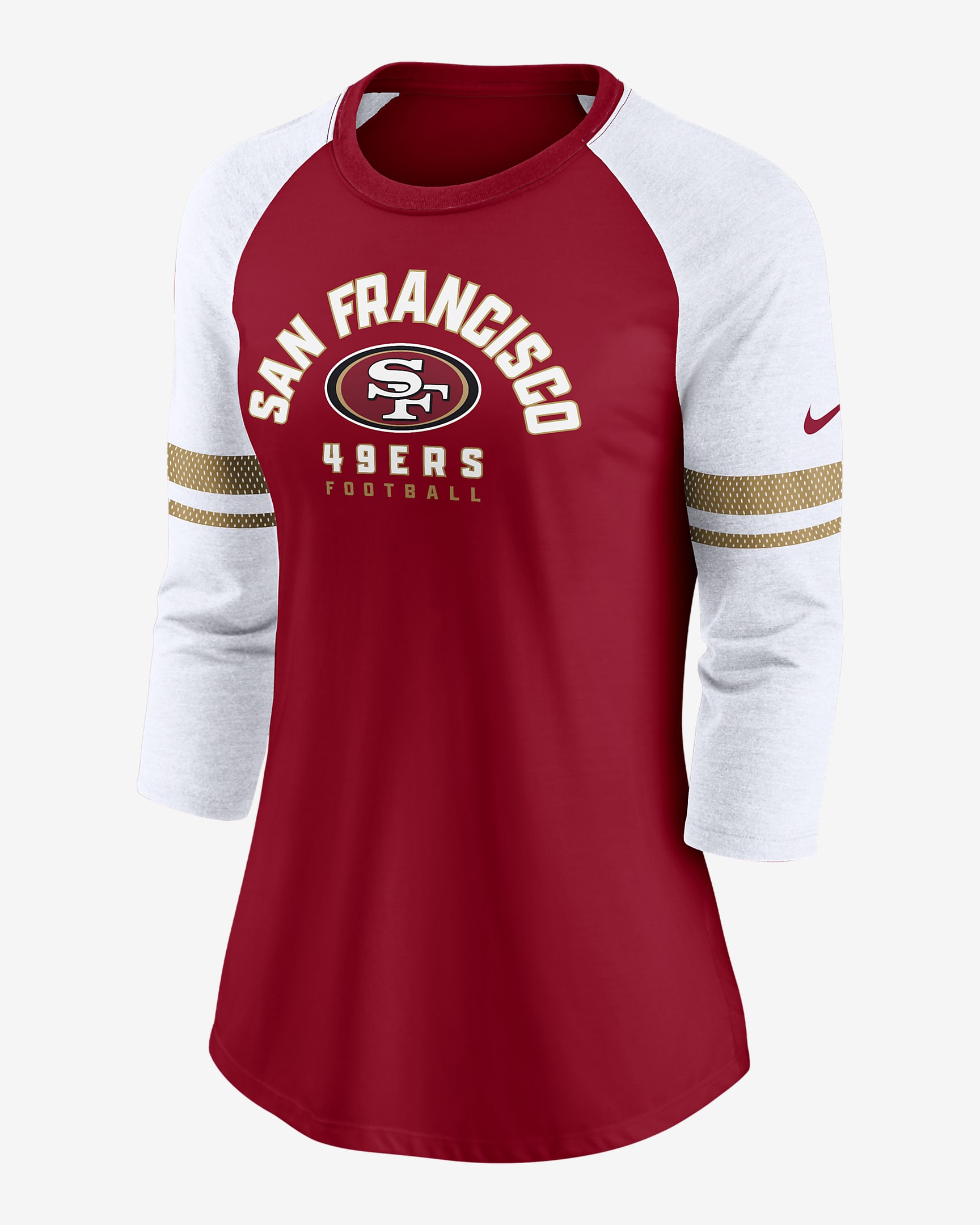 Nike Fashion (NFL San Francisco 49ers) Women's 3/4-Sleeve T-Shirt. Nike.com