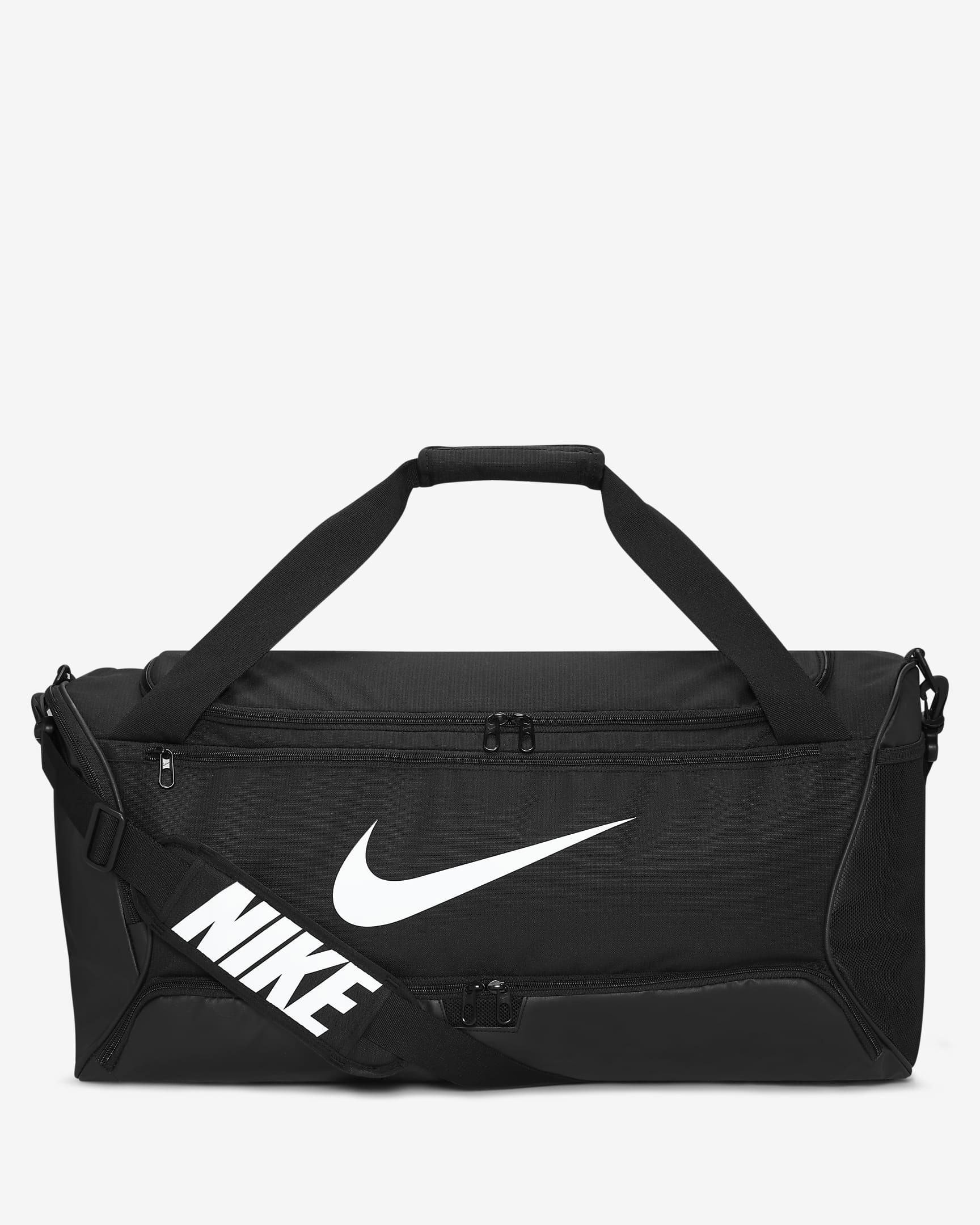 Maleta de entrenamiento Nike Brasilia 9.5 (mediana, 60L) - Negro/Negro/Blanco