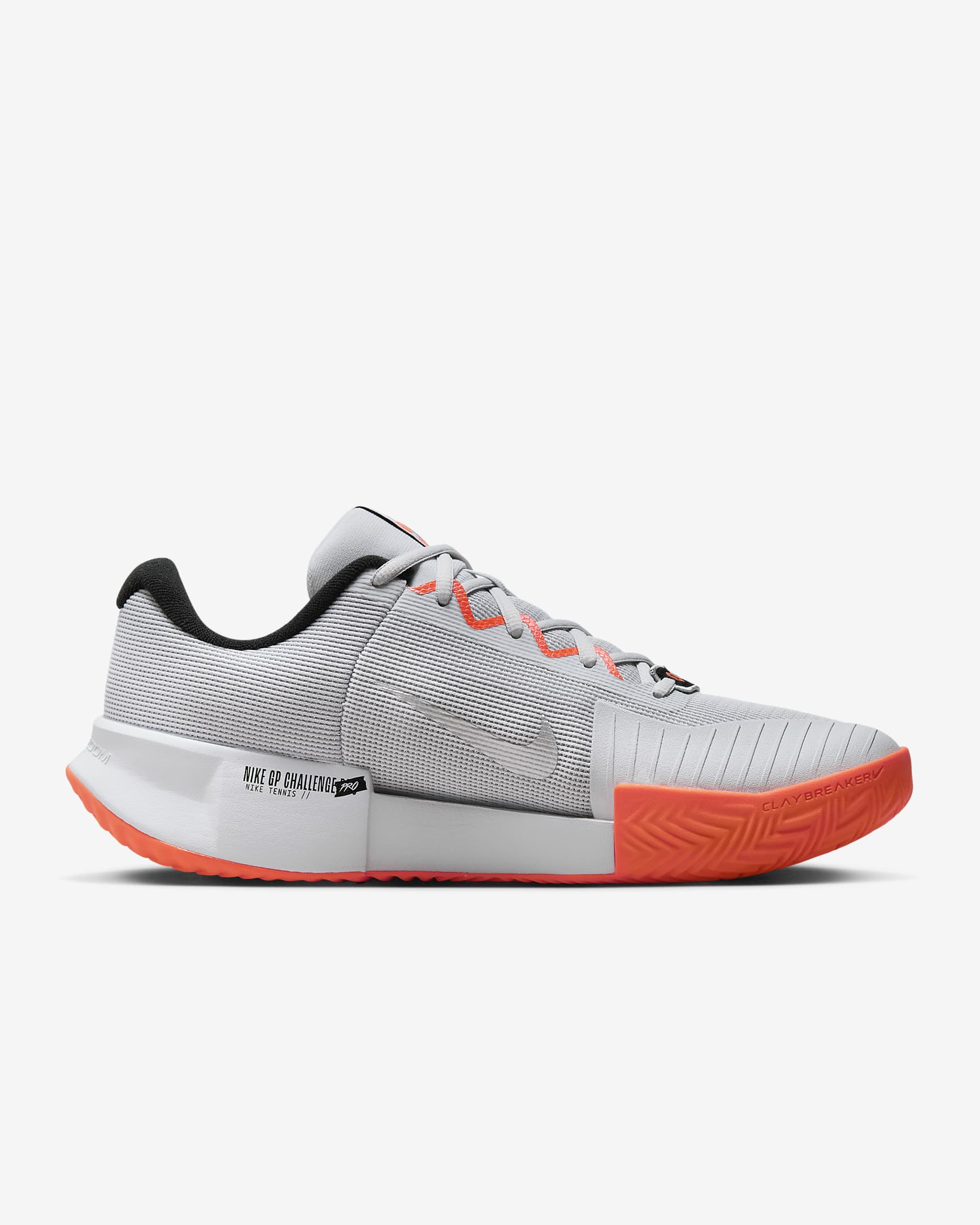 Chaussure de tennis pour terre battue Nike GP Challenge Pro Premium pour homme - Pure Platinum/Hyper Crimson/Blanc/Noir