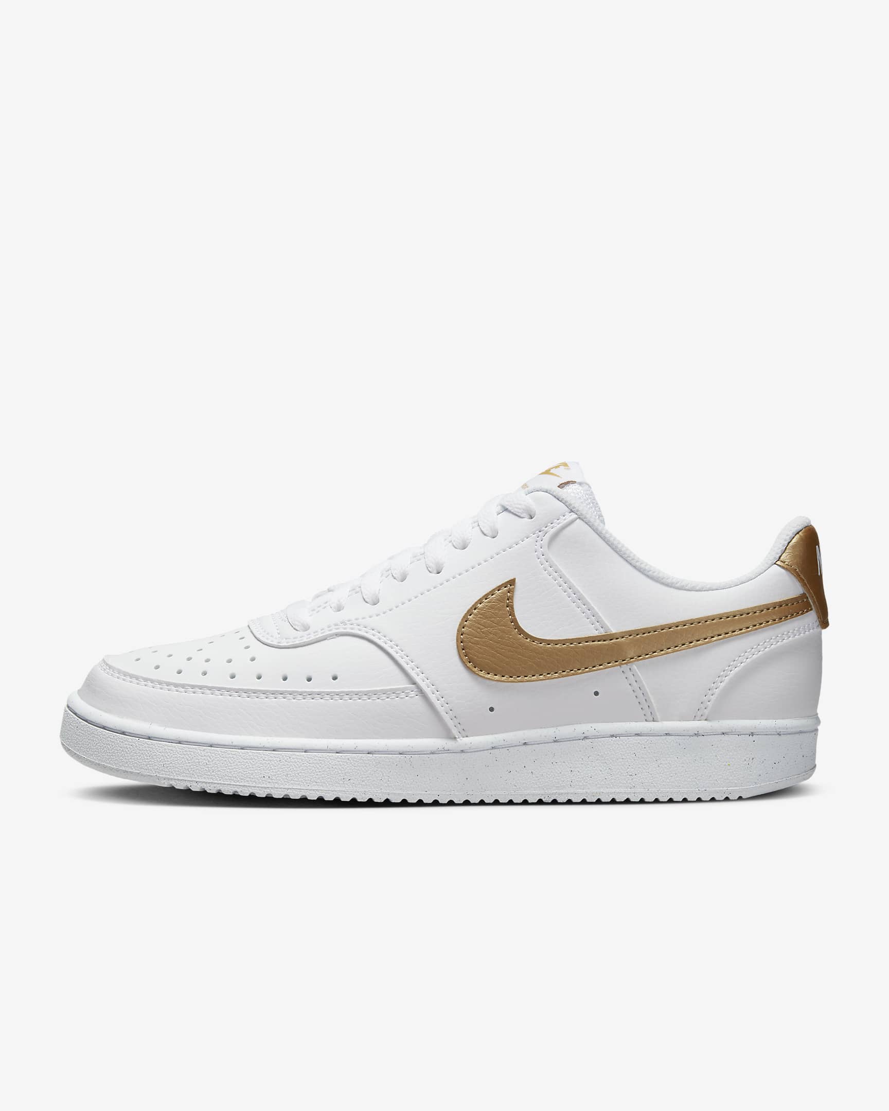 Sko Nike Court Vision Low Next Nature för kvinnor - Vit/Vit/Metallic Gold