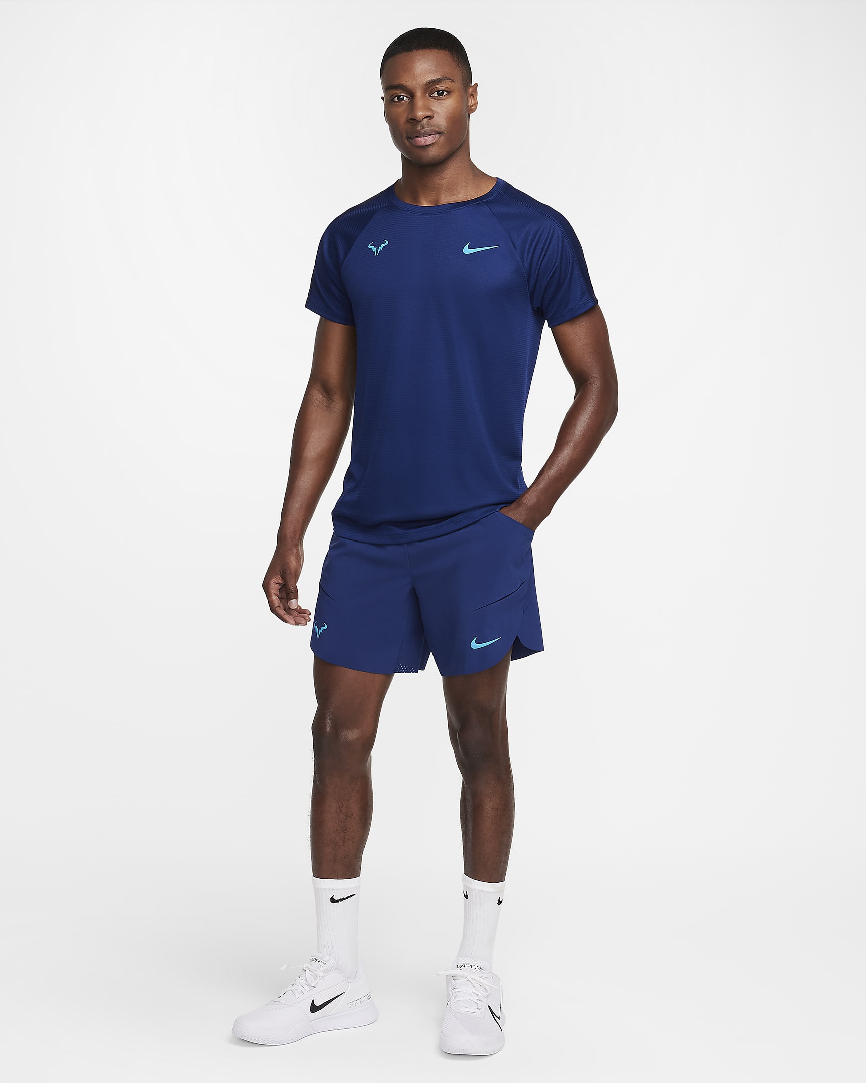 Short de tennis Nike Dri-FIT ADV 18 cm Rafa pour homme - Blue Void/Laser Blue