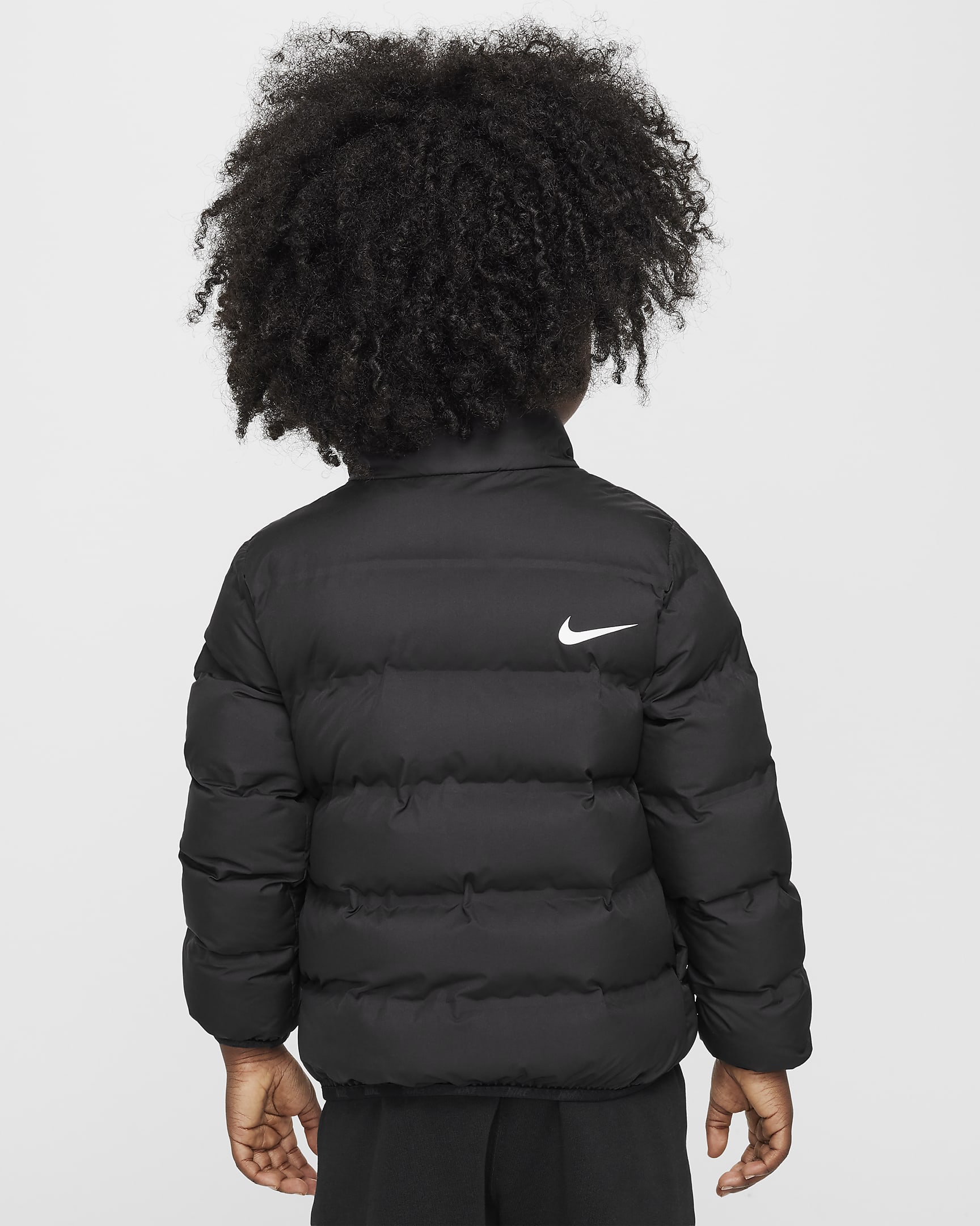 Nike Toddler Wrapped Swoosh Debossed Quilted Jacket - Black