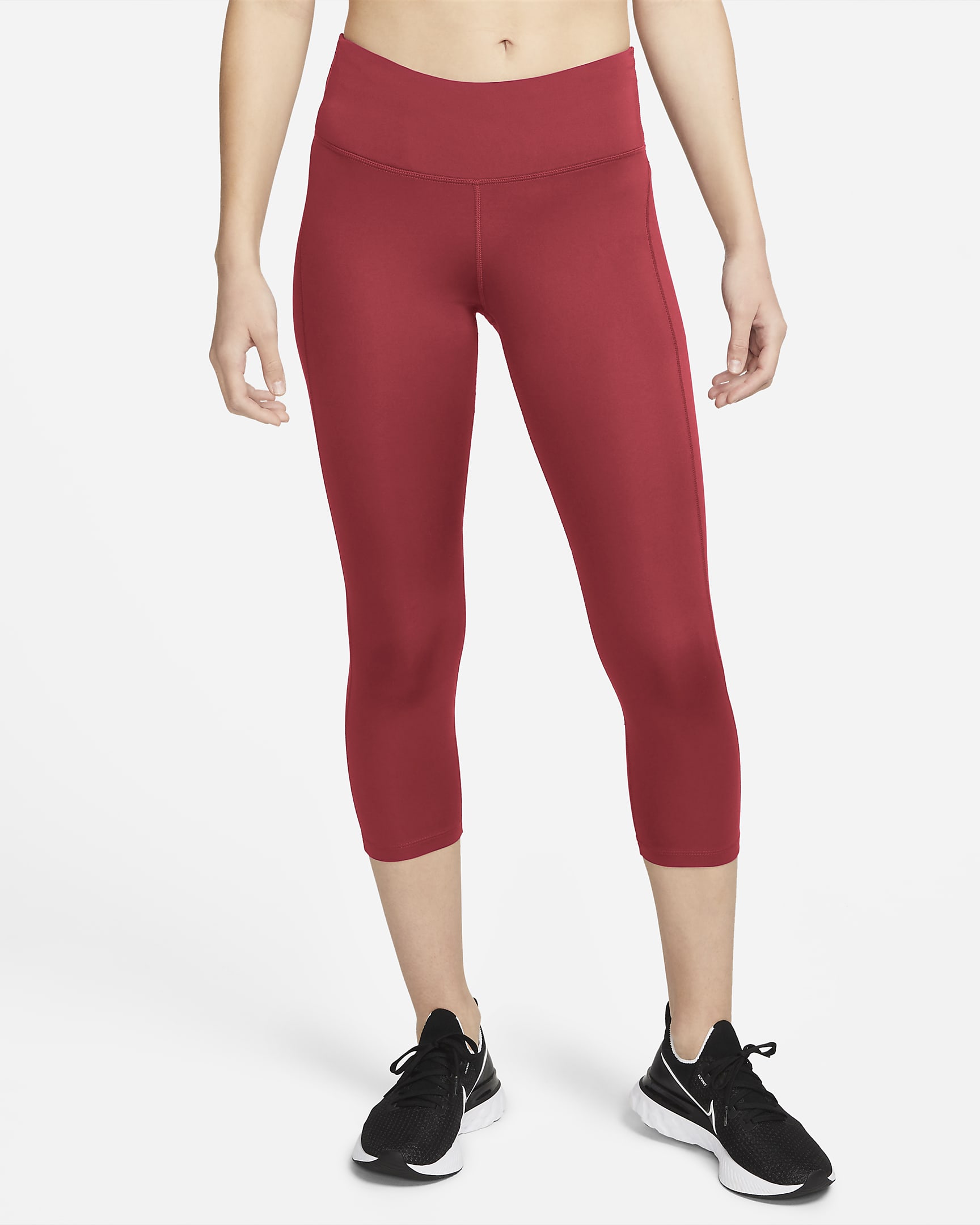 Nike Fast Leggings de correr de tiro medio cropped para mujer - Granada/Remolacha oscuro