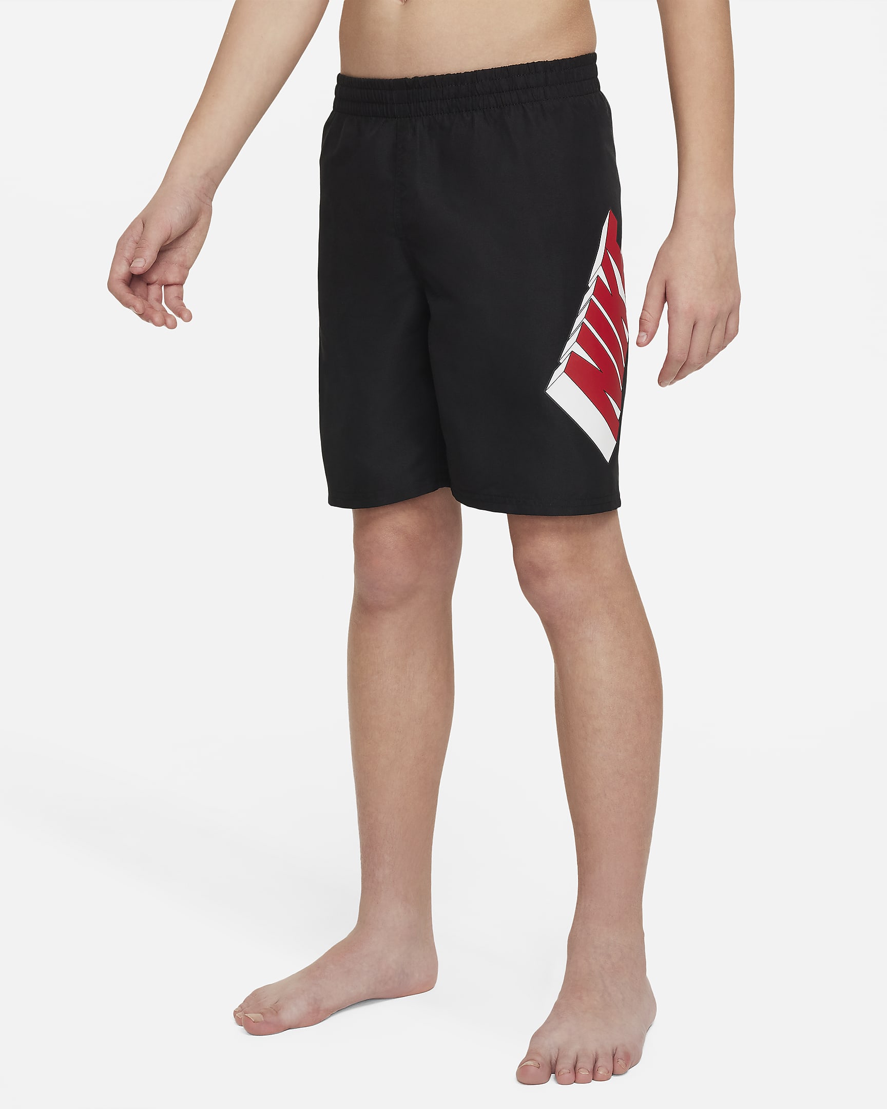 Shorts de voleibol de 18 cm para niño talla grande - Negro