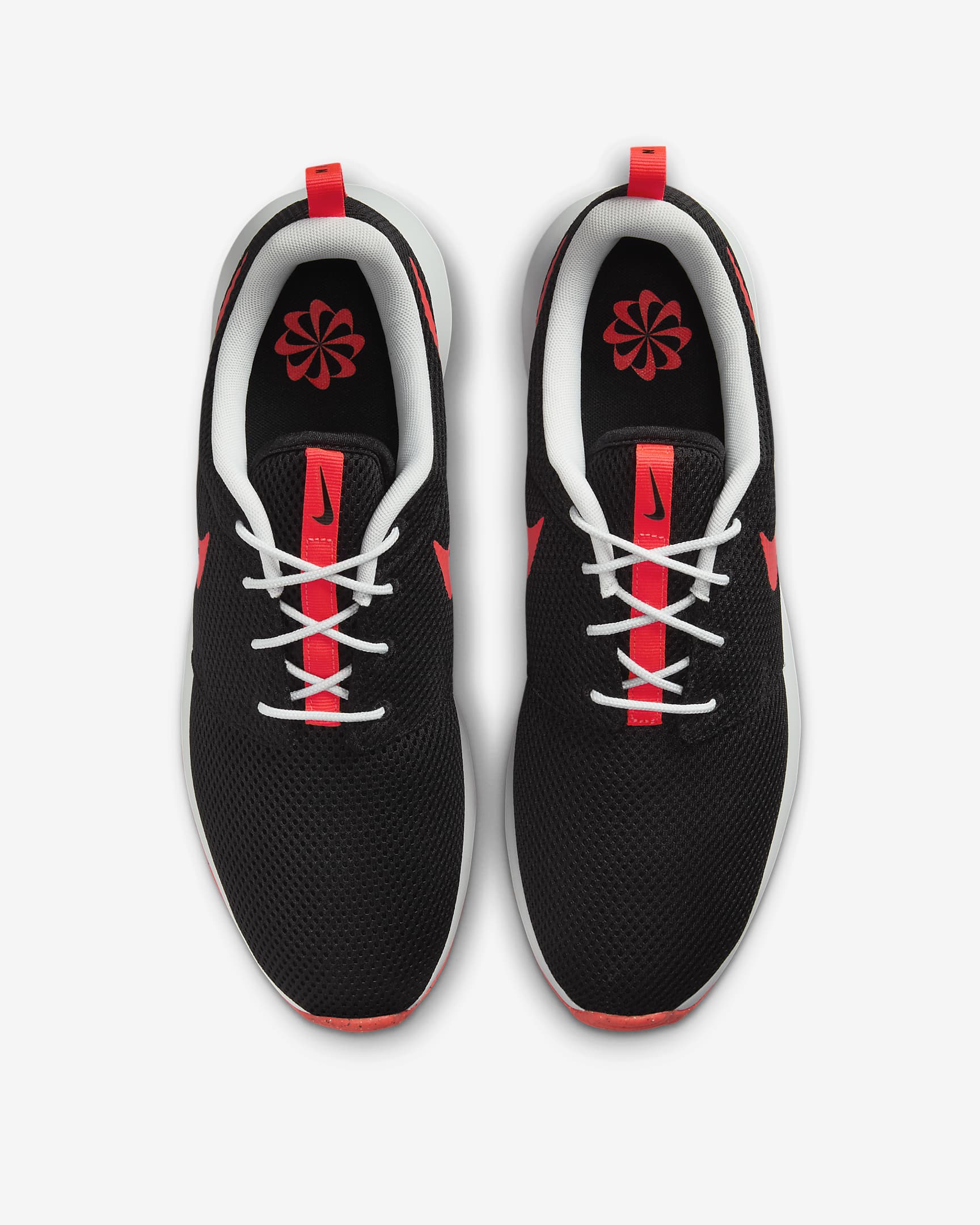 Chaussure de golf Roshe G Next Nature pour homme - Noir/Pure Platinum/Bright Crimson