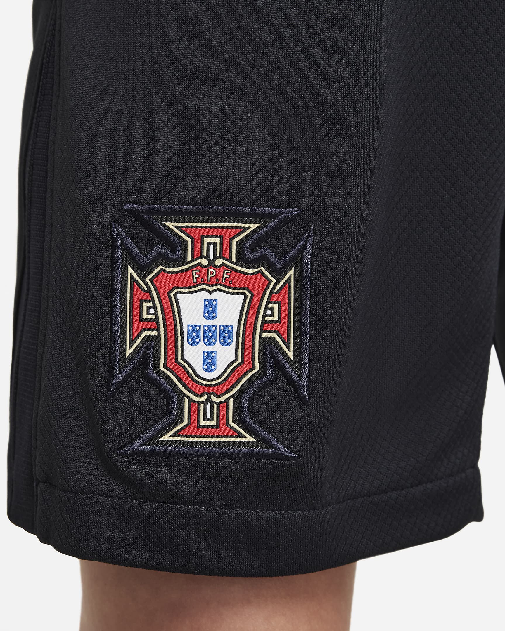 Portugal 2024 Stadium Uit Nike replica voetbalshorts met Dri-FIT voor kids - Pitch Blue/Sail