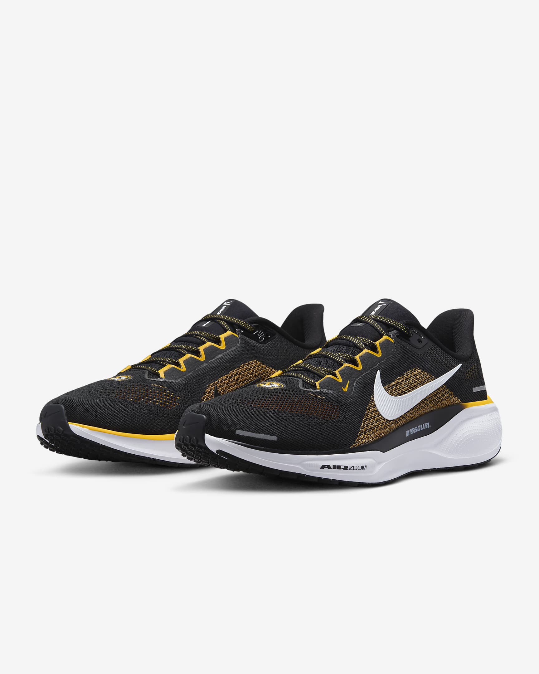 Tenis de correr en pavimento universitarios Nike para hombre Missouri Pegasus 41 - Negro/Blanco/Oro universitario/Blanco