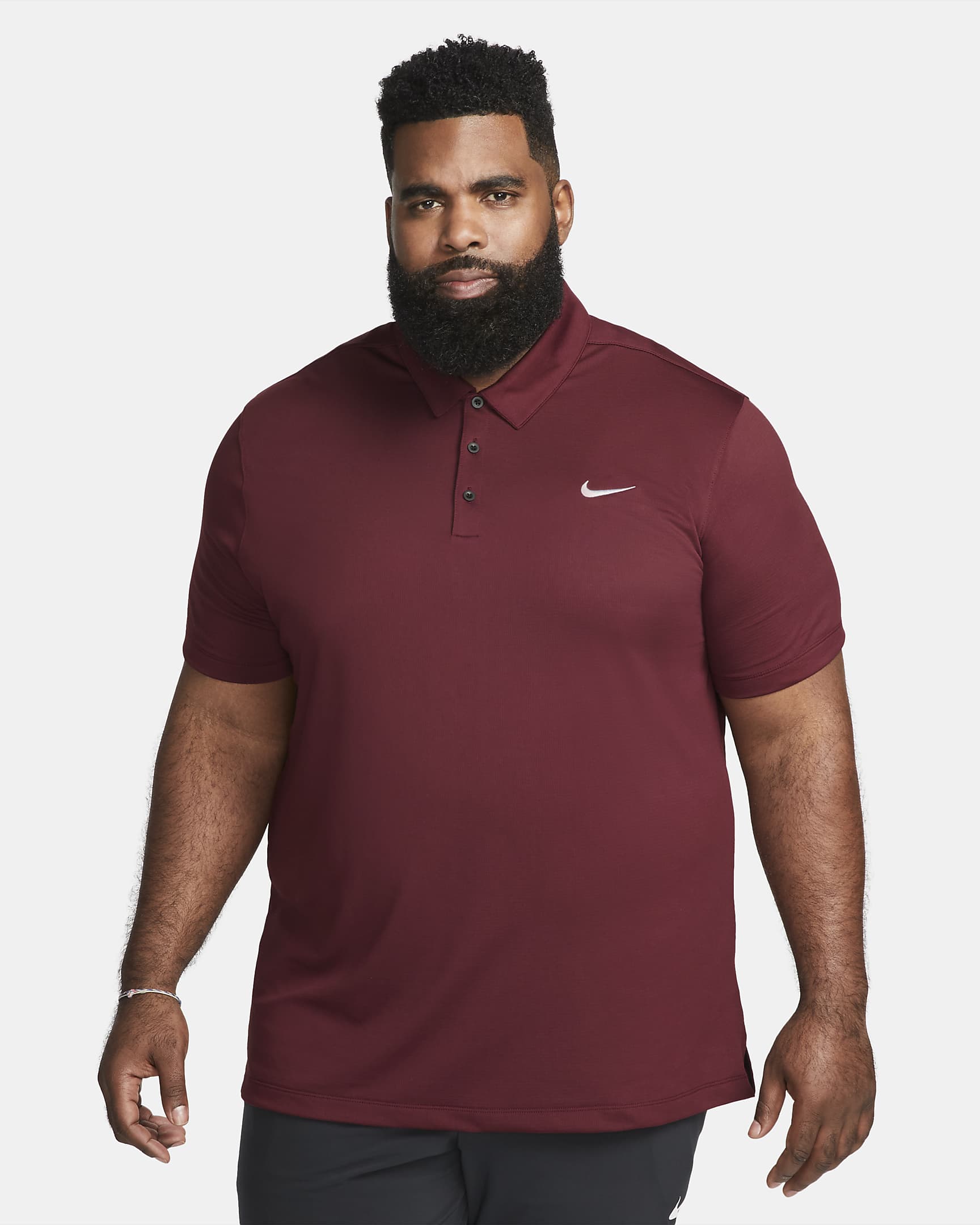 Nike Men's Football Polo - Deep Maroon/Black/White