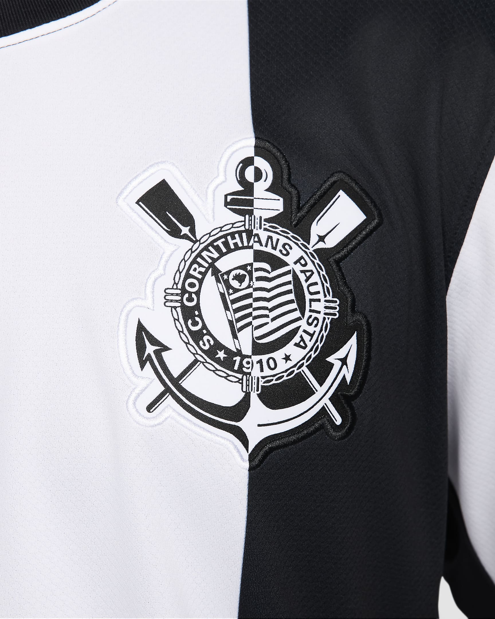 S.C. Corinthians 2024/25 Stadium Third Nike Replika-Fußballtrikot mit Dri-FIT-Technologie (Herren) - Weiß/Schwarz