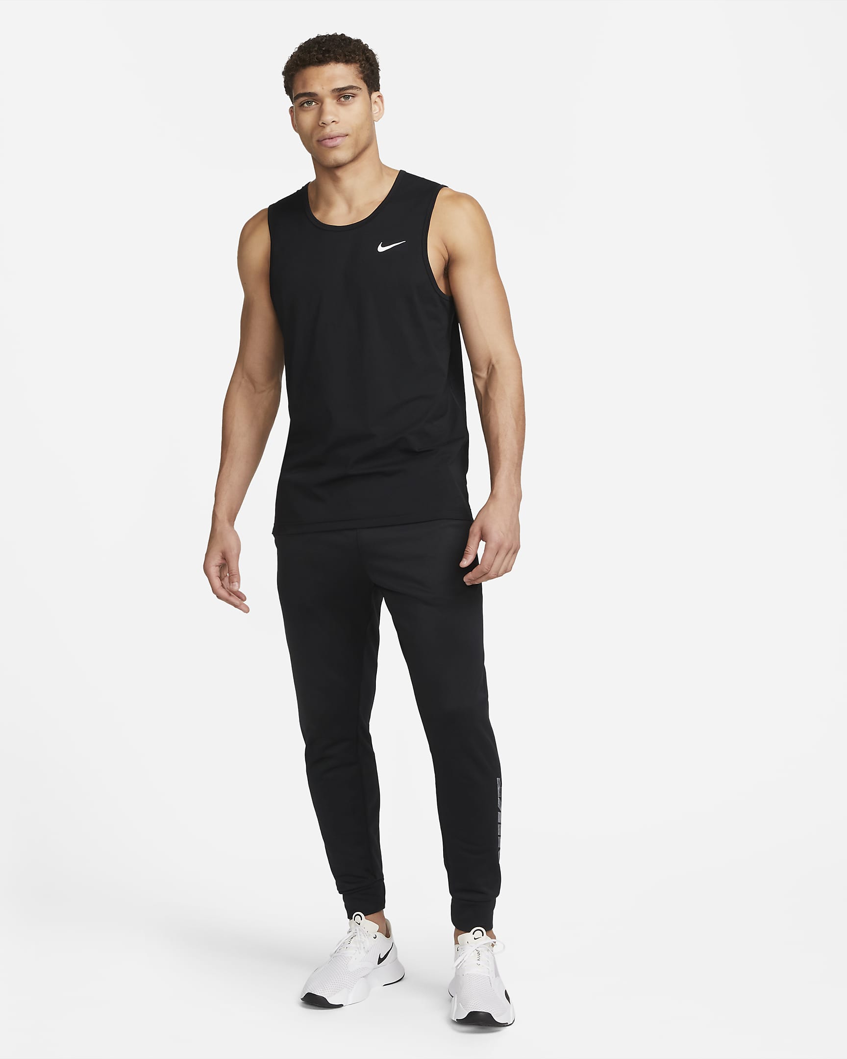 Nike Dri-FIT Hyverse fitnesstanktop zonder mouwen voor heren - Zwart/Wit