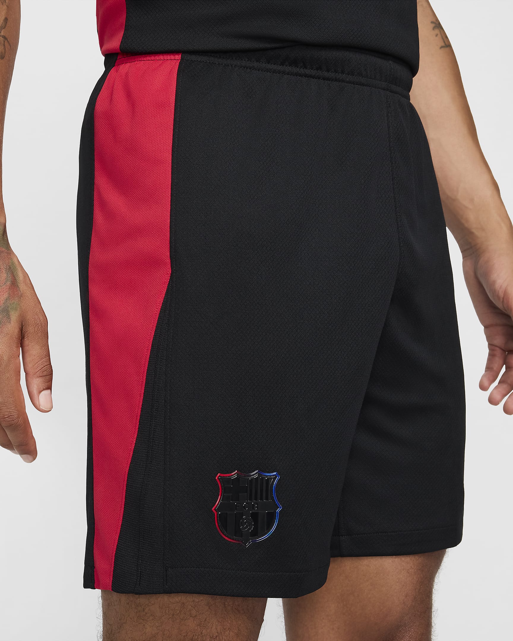 F.C. Barcelona 2024/25 Stadium Away Men's Nike Dri-FIT Football Replica Shorts - Black/University Red/Hyper Royal/Black