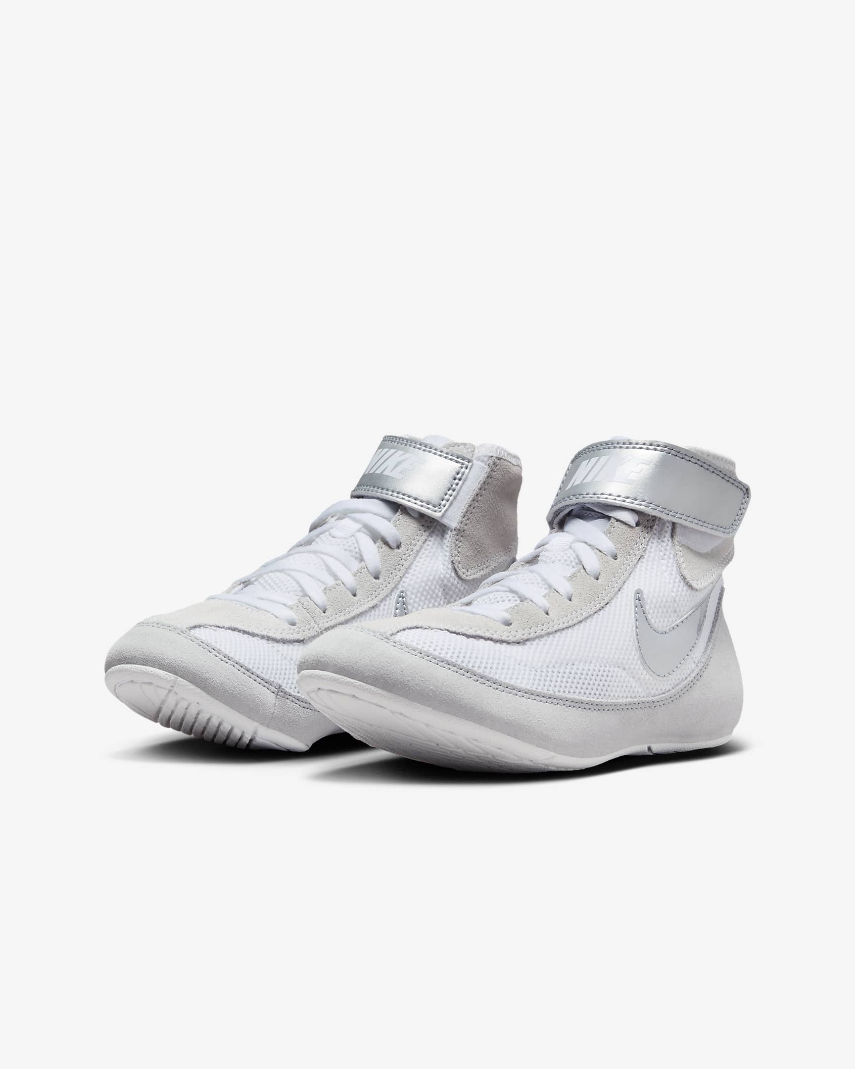 Tenis de lucha para niños grandes Nike SpeedSweep 7 - Blanco/Plata metalizado/Plata metalizado