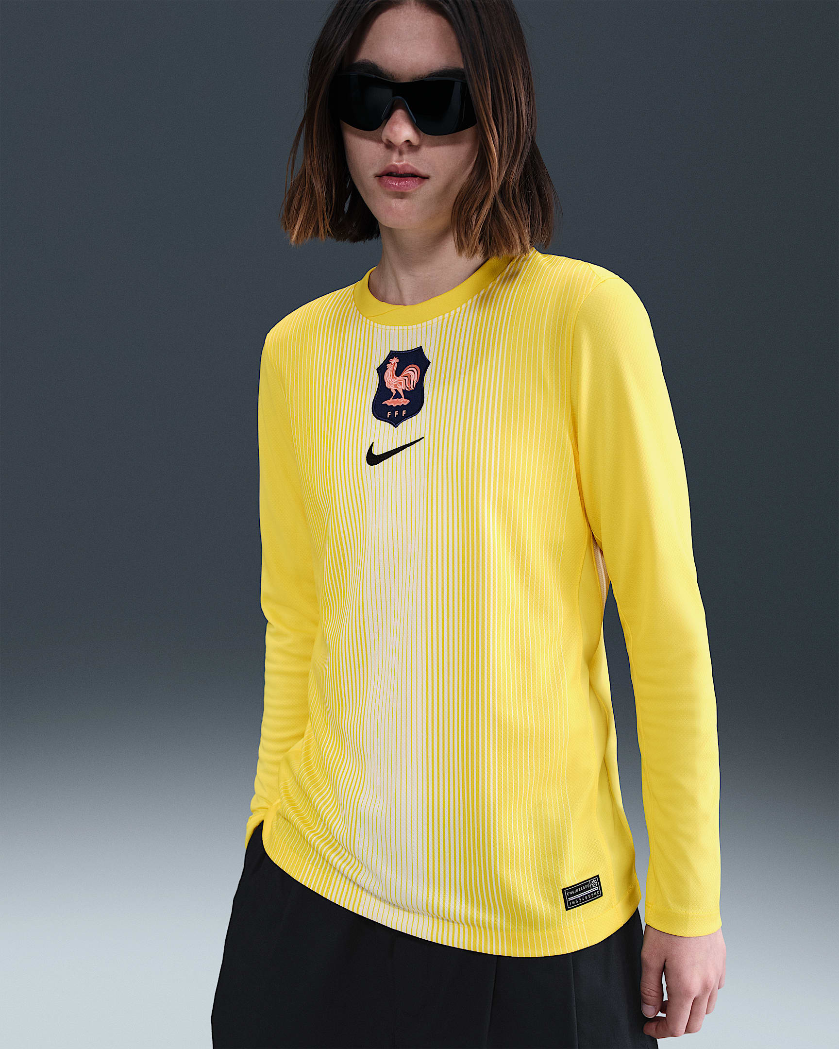 FFF 2025/26 Stadium Goalkeeper Women's Nike Dri-FIT Football Replica Long-Sleeve Shirt - Lightning/Coconut Milk/Black