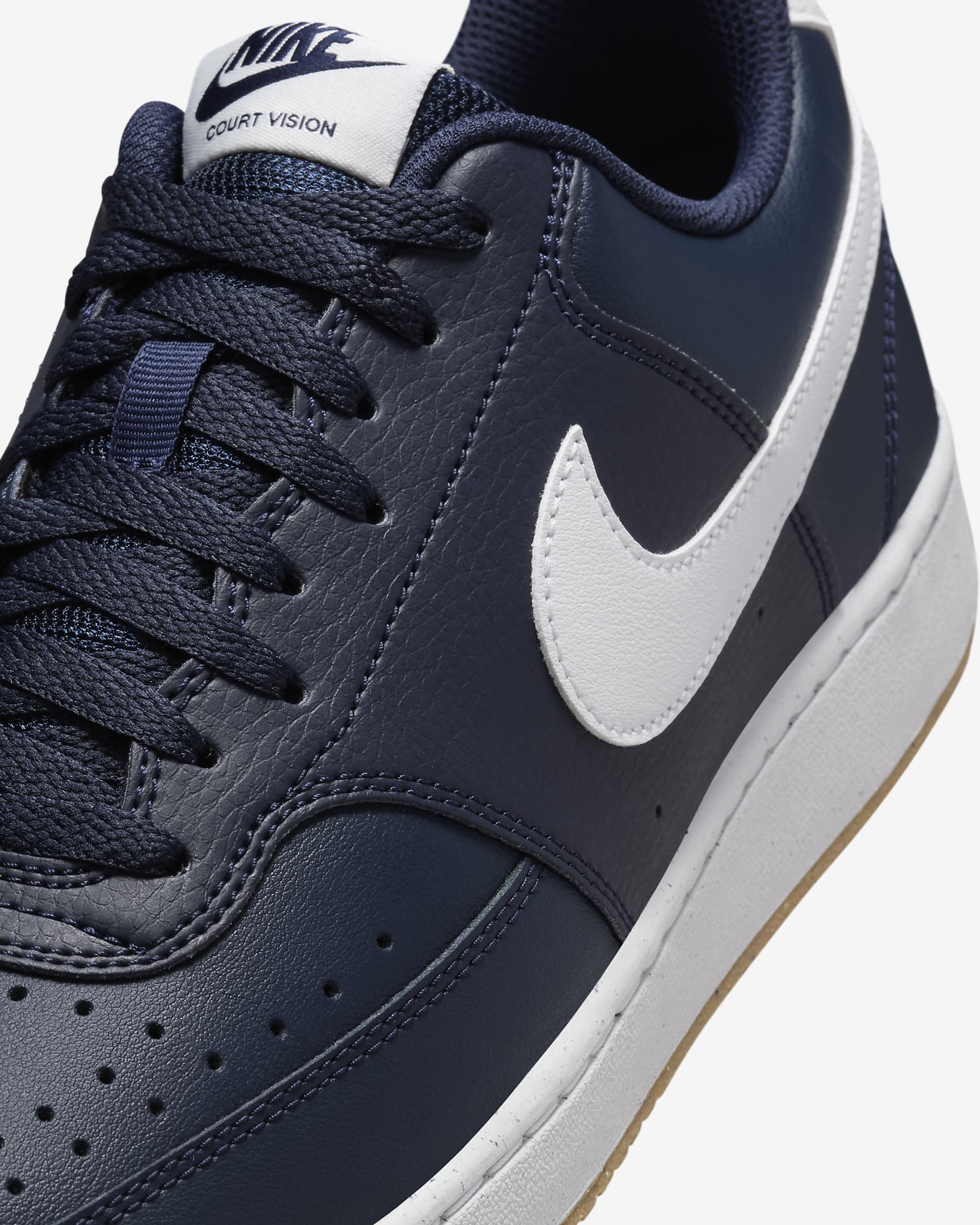 Nike Court Vision Low Men's Shoes - Obsidian/Gum Light Brown/Summit White