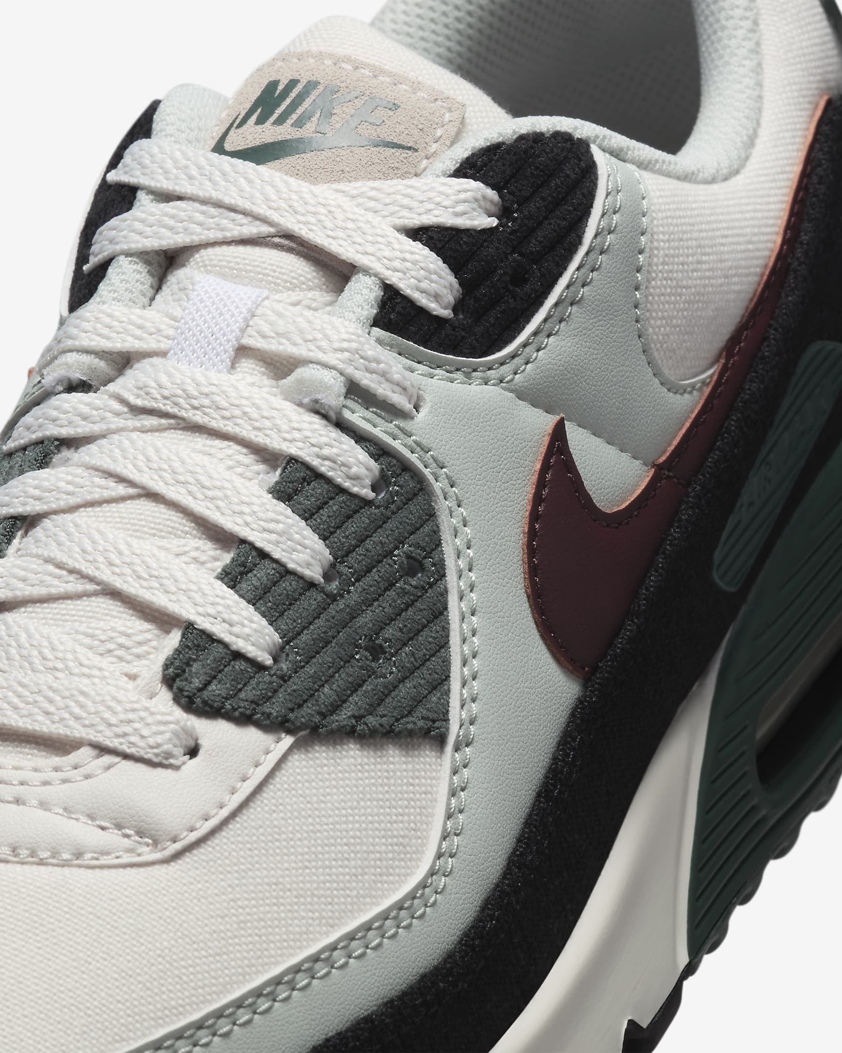 Nike Air Max 90 Premium Men's Shoes - Phantom/Vintage Green/Black/Burgundy Crush