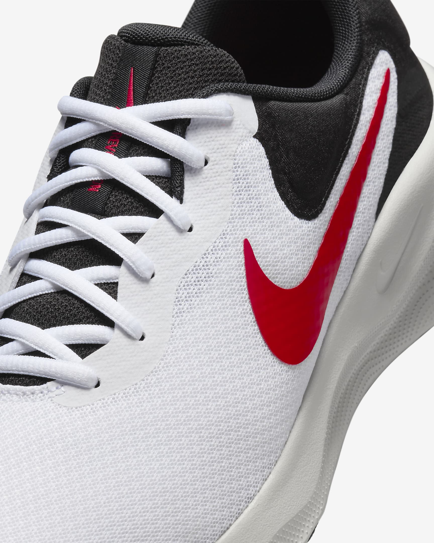 Nike Revolution 7 Men's Road Running Shoes - White/Black/Photon Dust/Fire Red