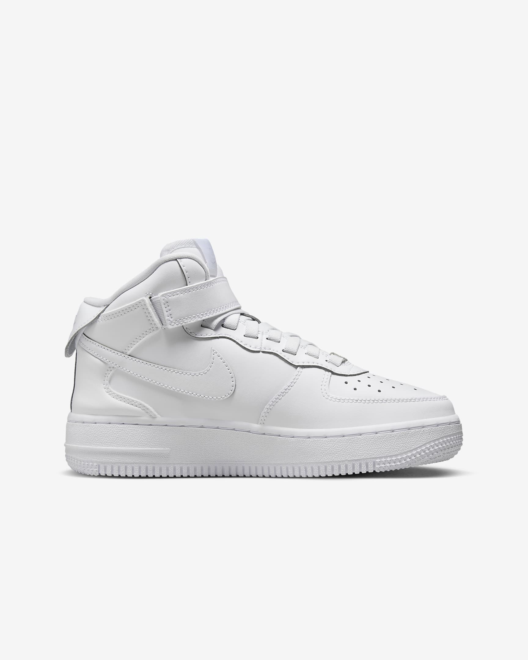 Buty dla dużych dzieci Nike Air Force 1 Mid EasyOn - Biel/Biel/Biel