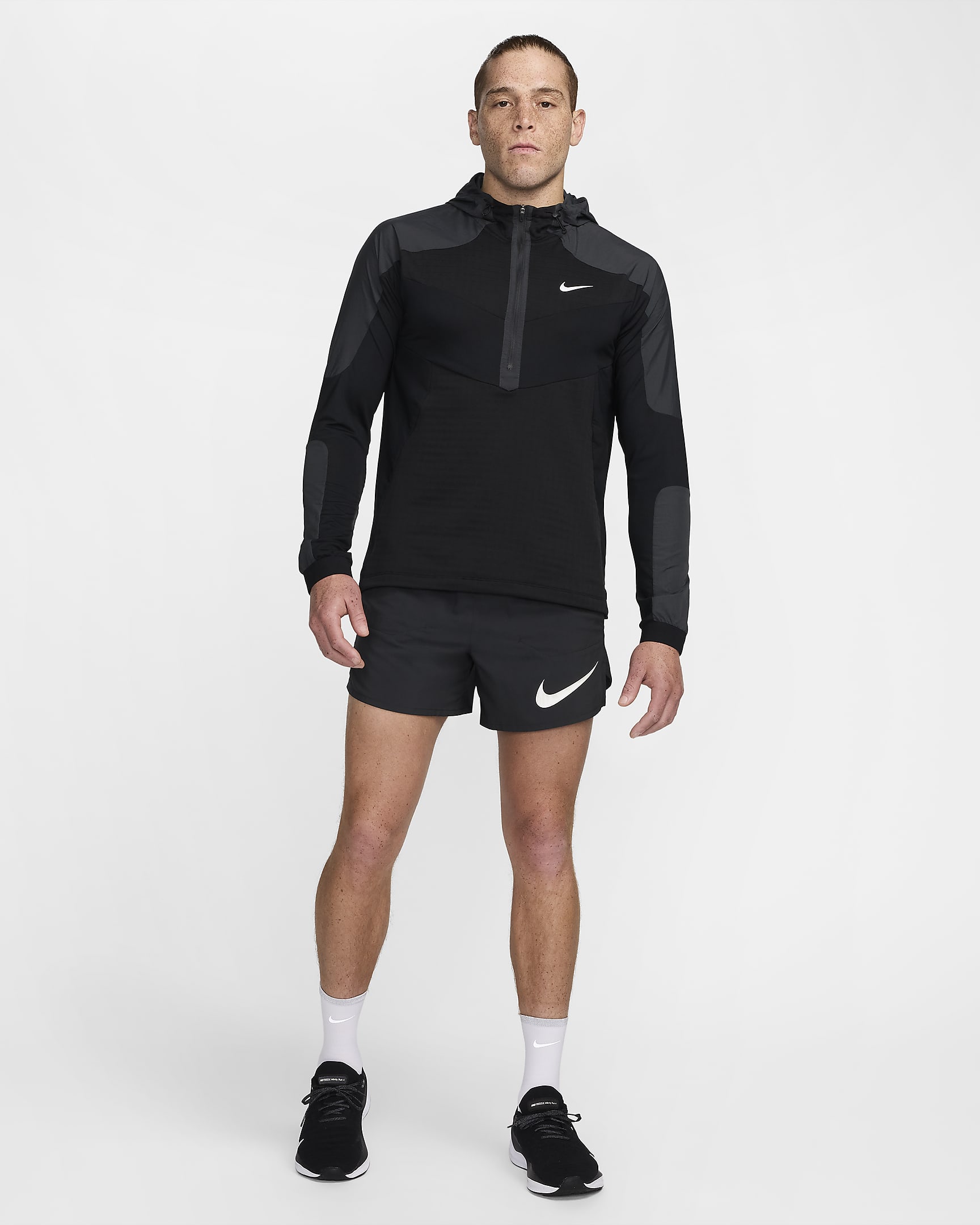 Nike langærmet løbeoverdel til mænd - sort/Dark Smoke Grey/sort