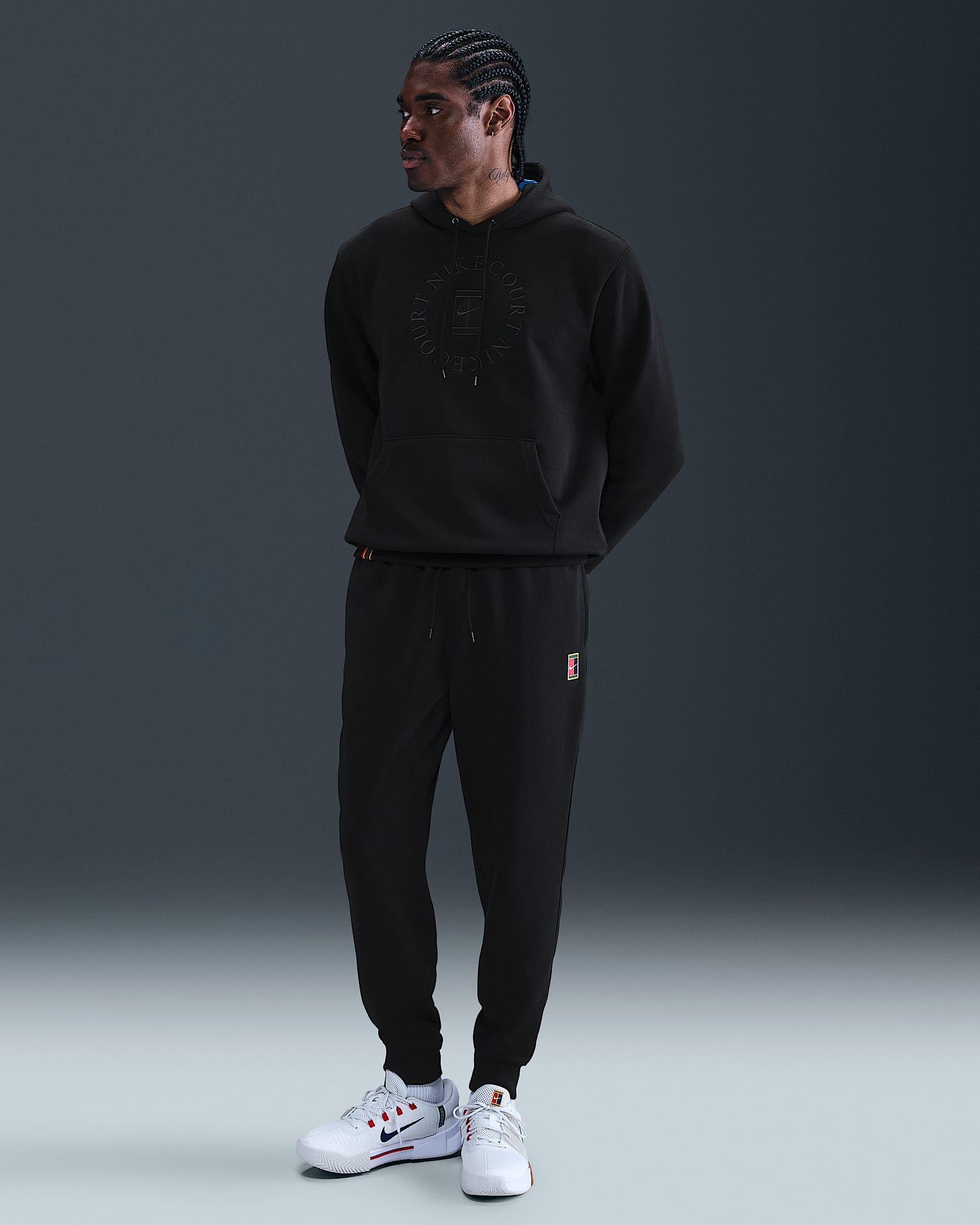 Męskie dzianinowe joggery do tenisa Dri-FIT NikeCourt Heritage - Czerń