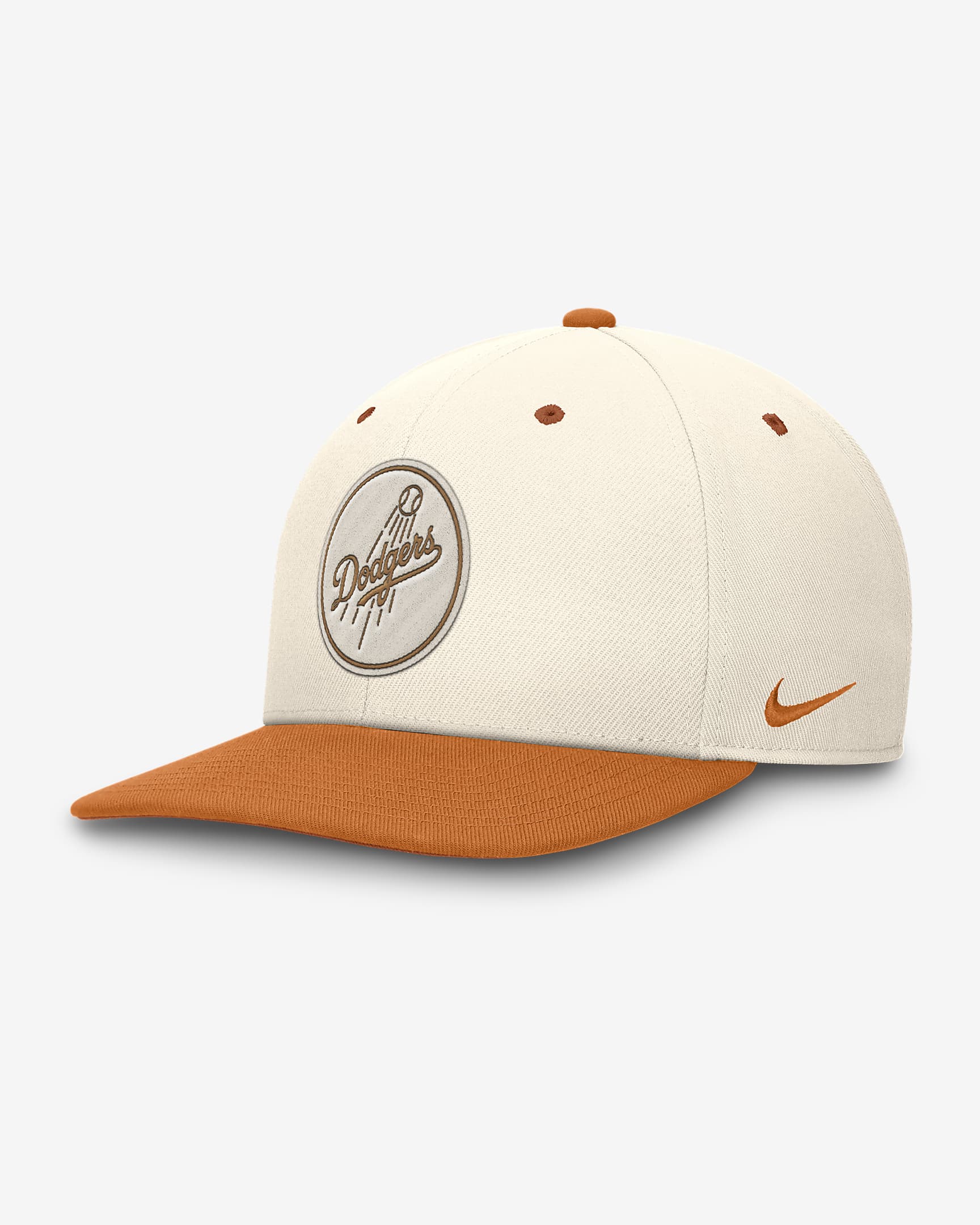 Gorra Nike Dri-FIT de la MLB ajustable para hombre Los Angeles Dodgers Pro Dunk - Marfil pálido