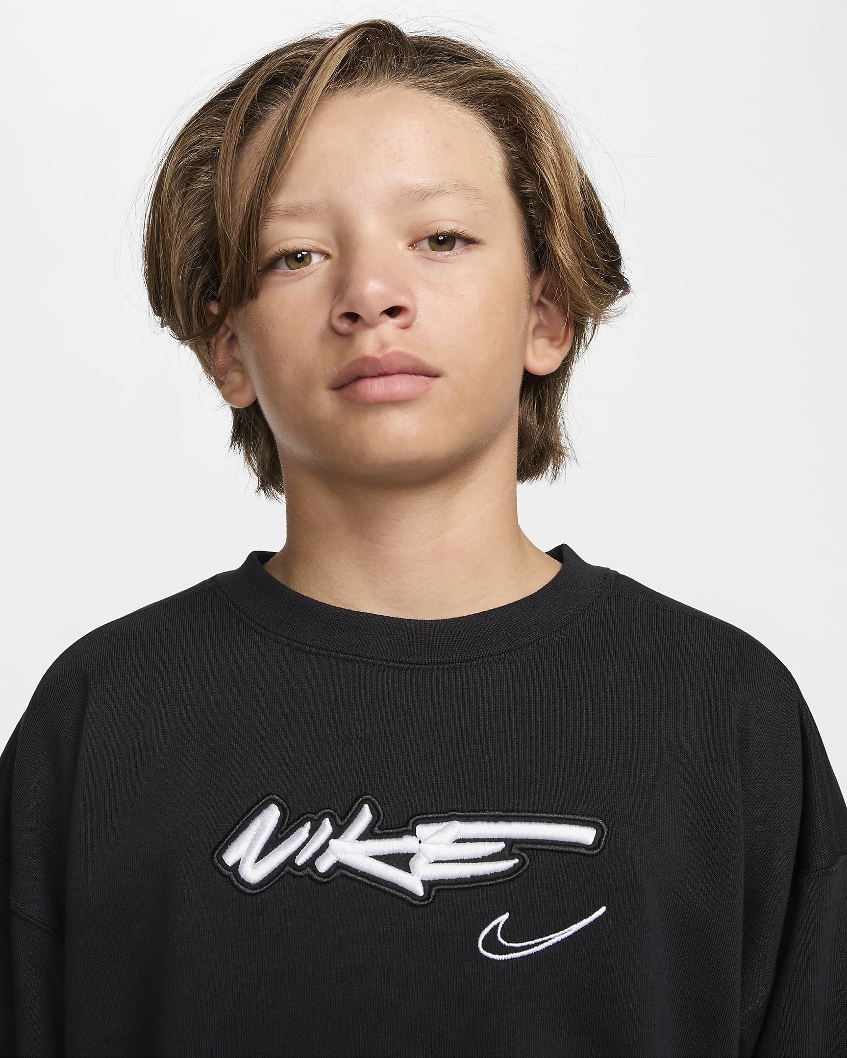 Nike Sportswear Breaking Big Kids' Fleece Top - Black