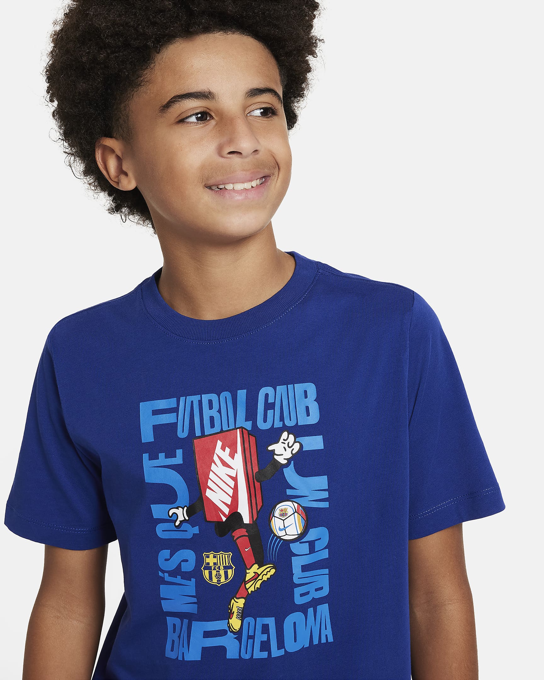 F.C. Barcelona Older Kids' Nike Football T-Shirt. Nike HR