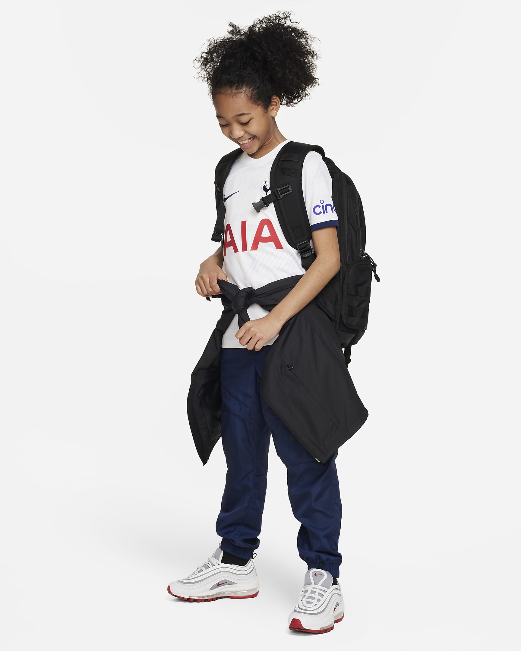 Jersey de fútbol Nike Dri-FIT del Tottenham Hotspur local 2023/24 Stadium para niños talla grande - Blanco/Azul binario